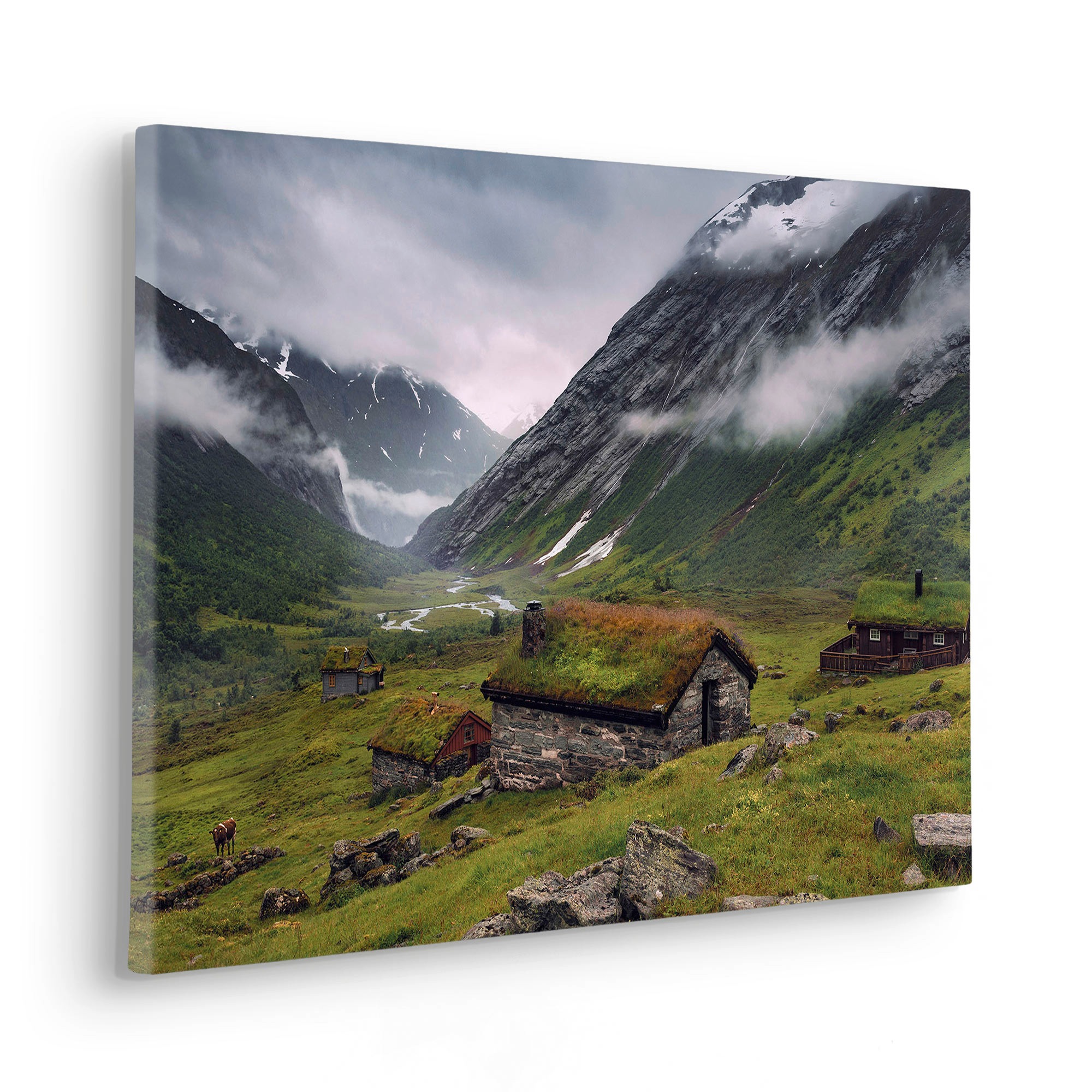 Komar Leinwandbild "Moody Mountains - Größe 60 x 40 cm" Baum  Berge  Blumen günstig online kaufen
