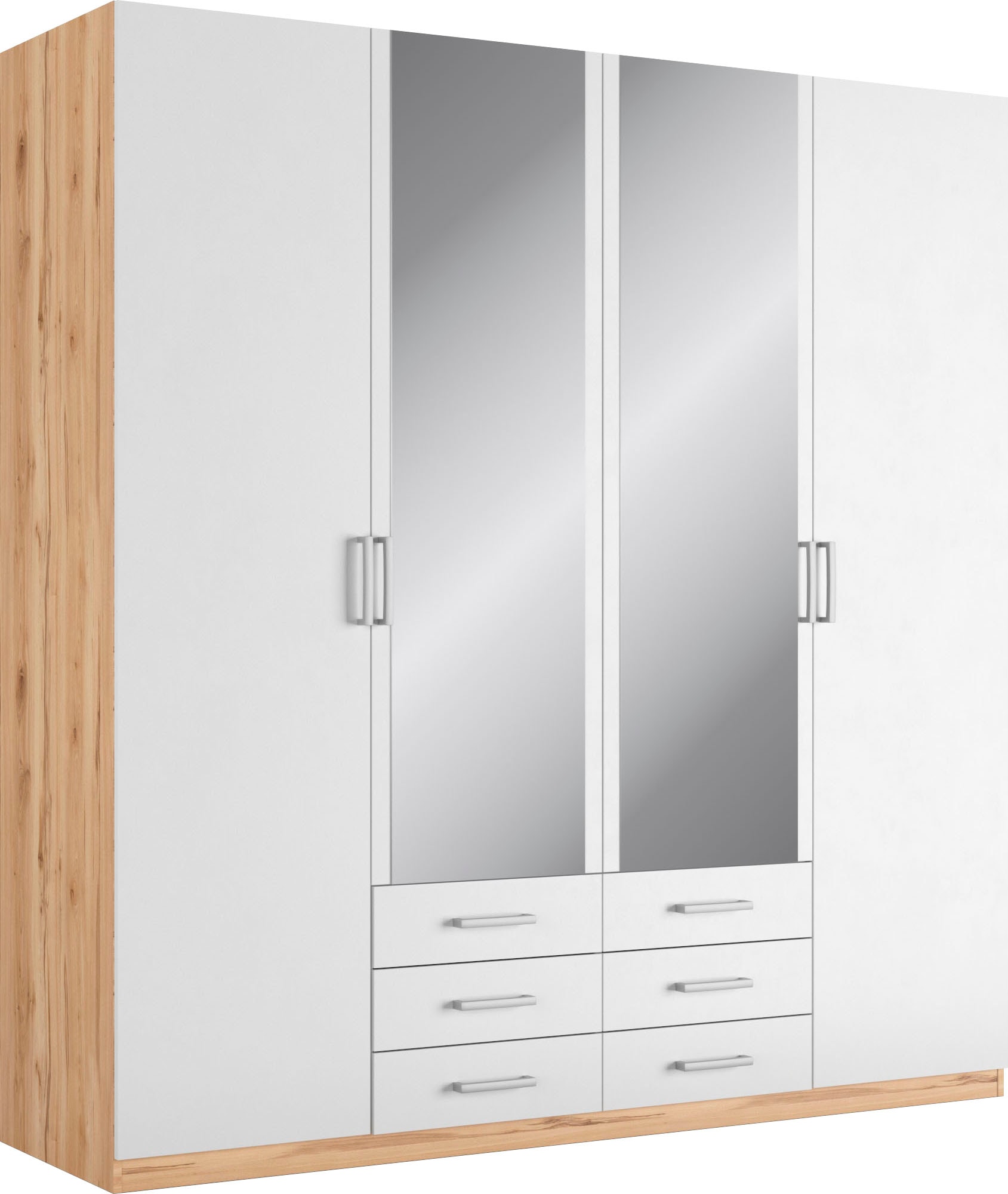 priess Kleiderschrank "Amsterdam, viel Stauraum durch viele Schubkästen, Spiegeltüren" Optional mit LED-Beleuchtung, Made in Germany