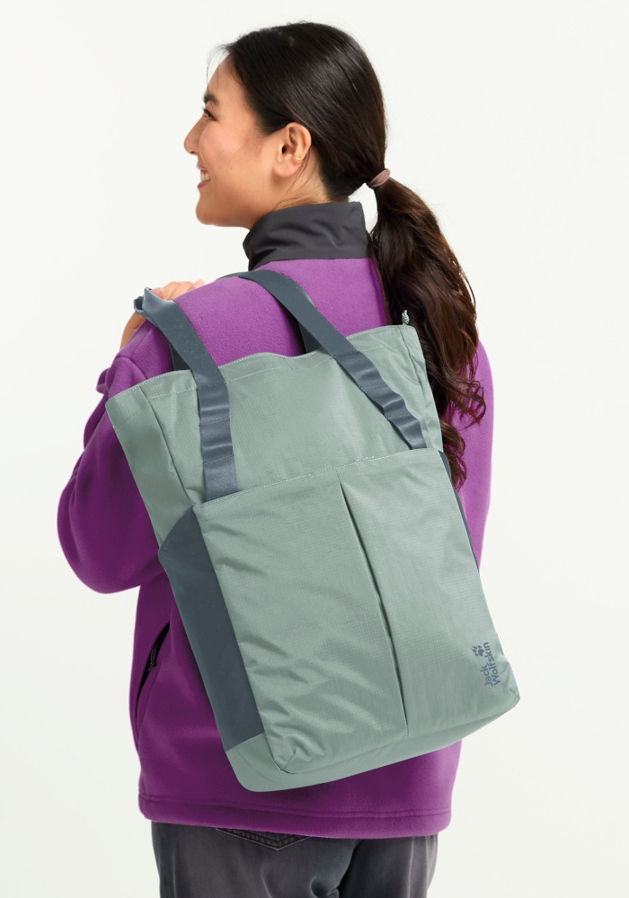 Jack Wolfskin Schultertasche "ZOYA 2IN1 TOTE" 2-in-1 Tragetasche, vielseitig, Organizer innen