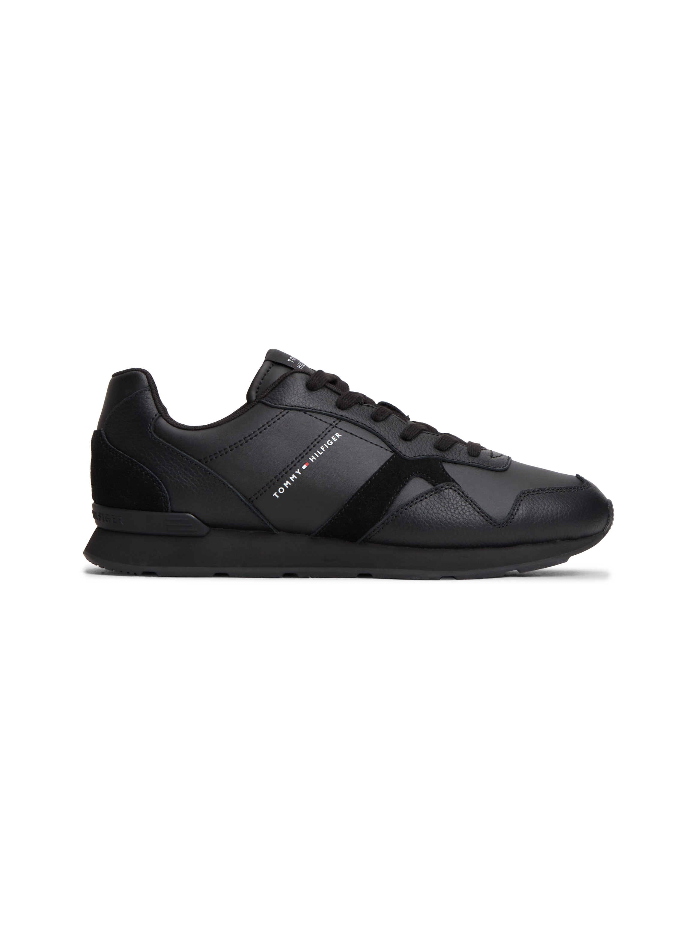 Tommy Hilfiger Sneaker »T HILFIGER CORE LTH RUNNER«  Freizeitschuh, Halbschuh, Schnürer mit Kontrastbesatz an der Ferse
