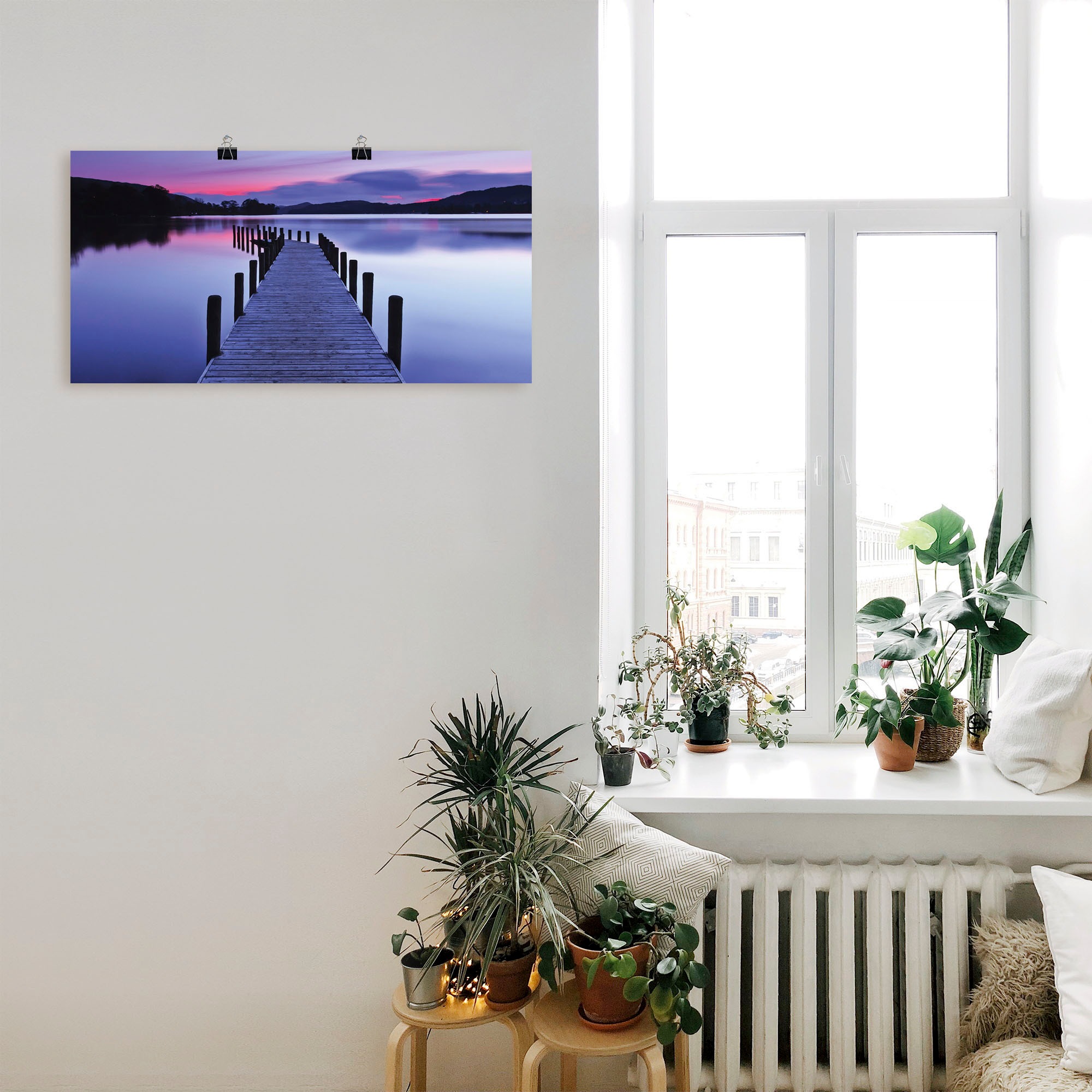 Artland Wandbild »Panorama Steg Coniston Water«, Seebilder, (1 St.), als Leinwandbild, Poster, Wandaufkleber in verschied. Größen