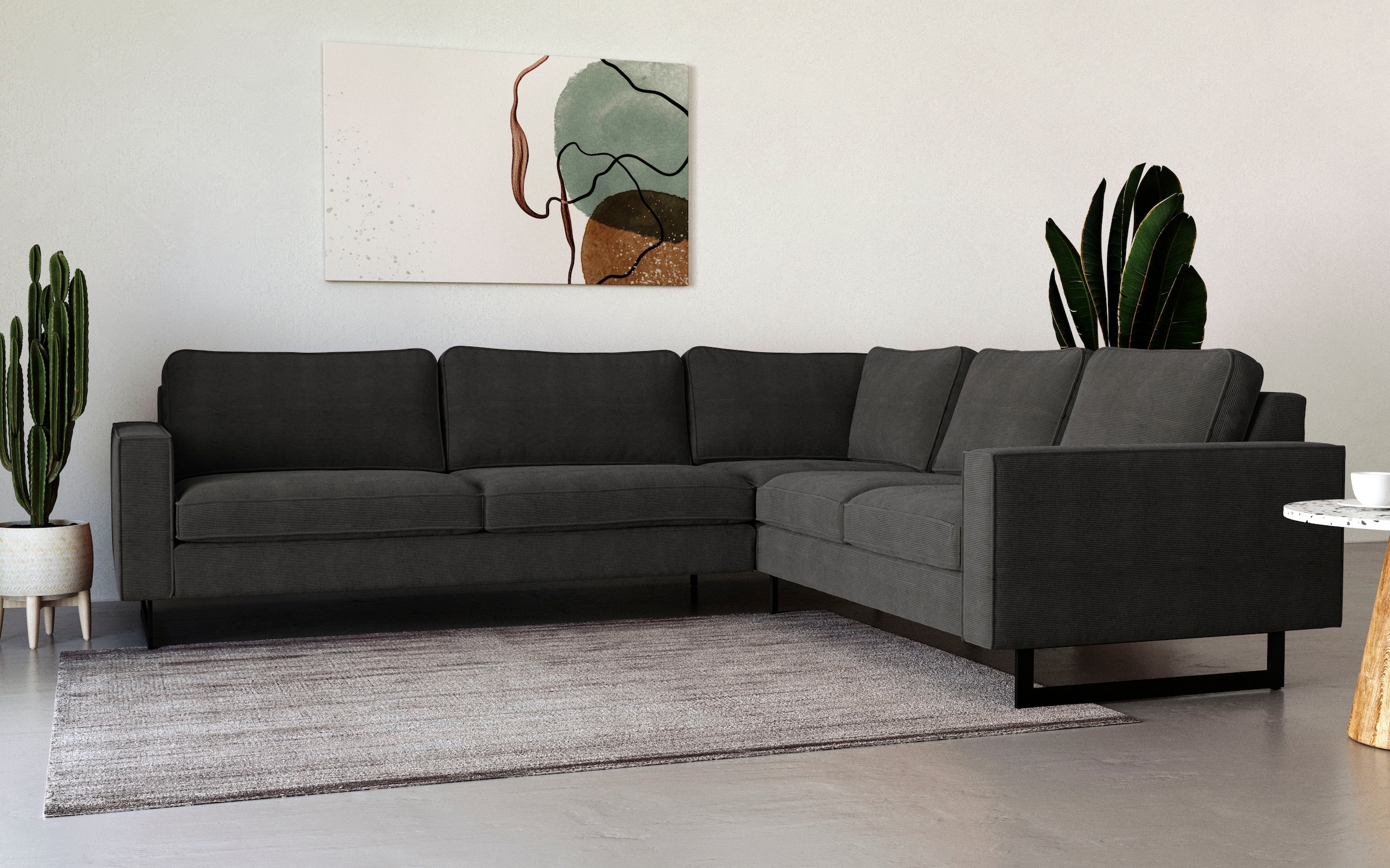 Places of Style Ecksofa "Pinto, XXL, 250/290 cm, langer Schenkel, Ottomane" günstig online kaufen