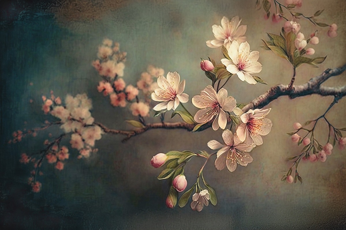 A.S. Création Leinwandbild "Cherry Blossom - Wandbild Grau Rosa Braun Keilr günstig online kaufen