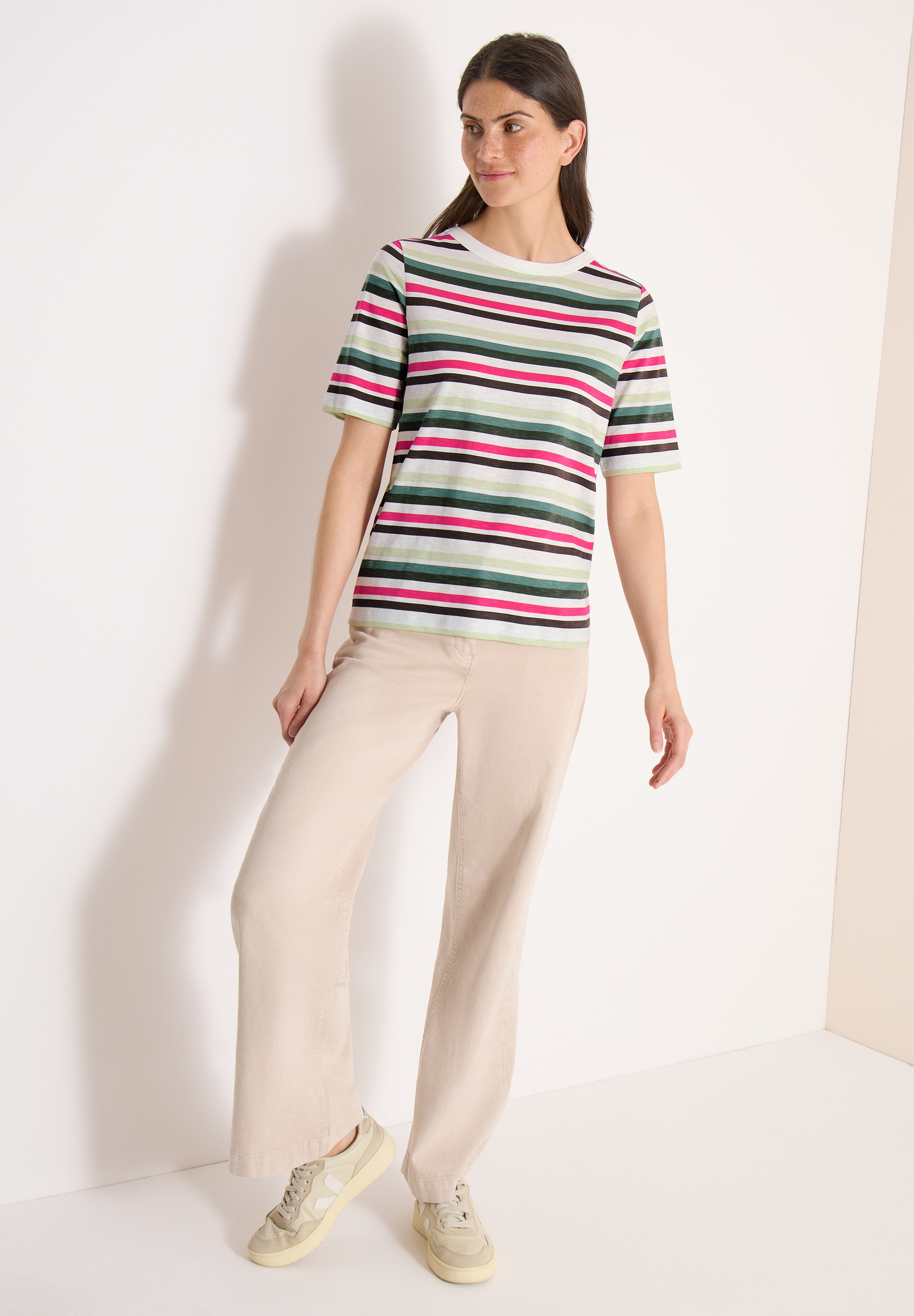 Cecil Rundhalsshirt aus reiner Baumwolle