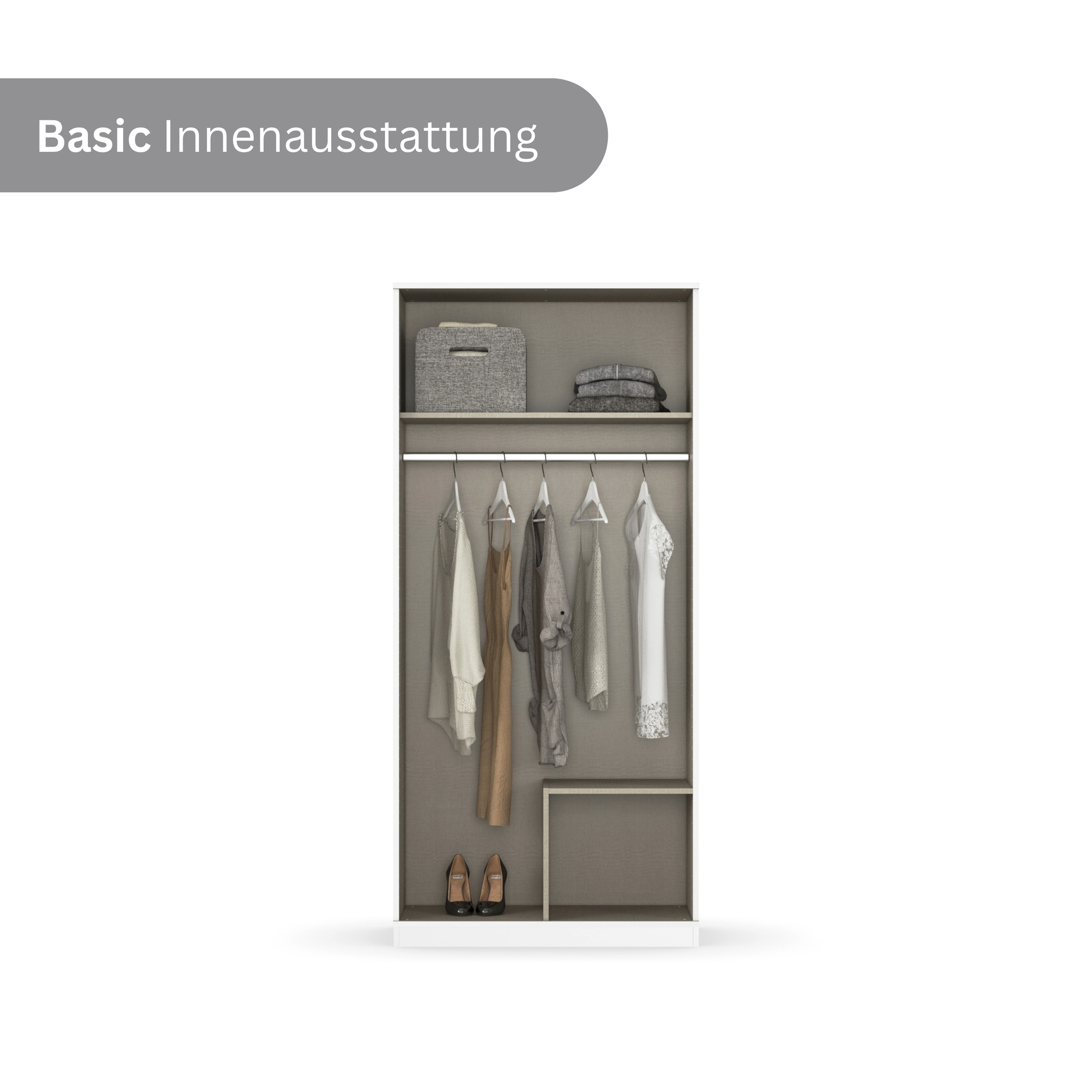 Thumbnail - rauch Drehtürenschrank "Kleiderschrank Schrank Garderobe Wäscheschrank COSTA Breite 91 cm" in 3 Ausstattungen BASIC/CLAS...