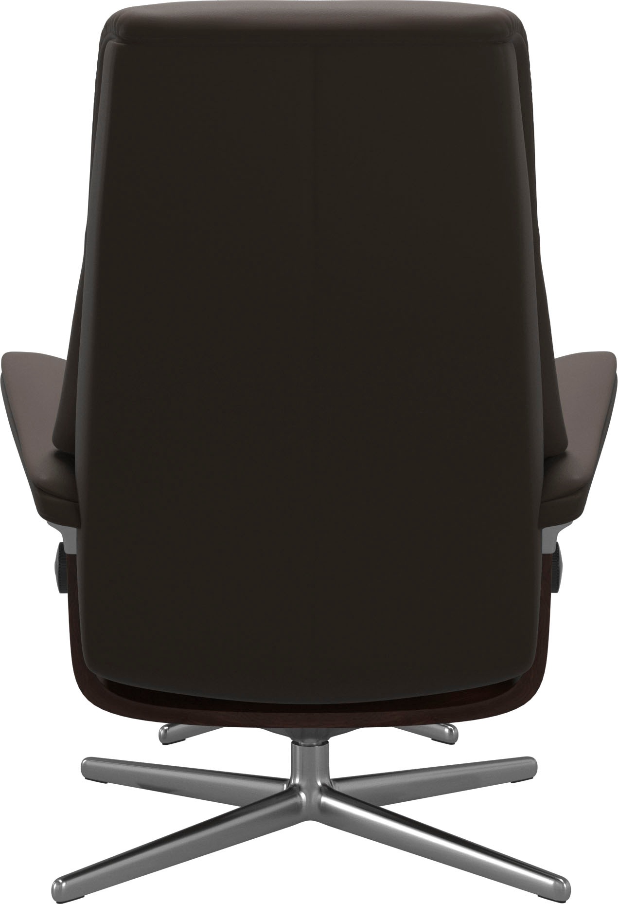 Stressless® Relaxsessel »View«, (Set, Relaxsessel mit Hocker), mit Hocker, mit Cross Base, Größe S, M & L, Holzakzent Braun