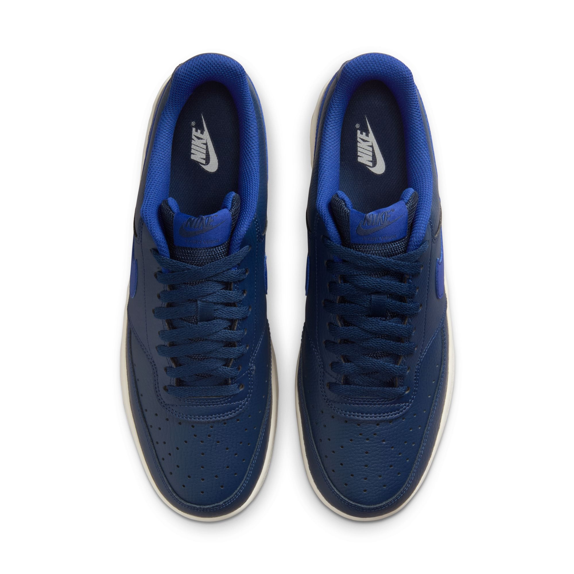 Sneaker NIKE SPORTSWEAR "COURT VISION LOW", Herren, Gr. 40, midnight navy, deep royal blau, sail, Leder, Synthetik, Schuhe Sneaker 2