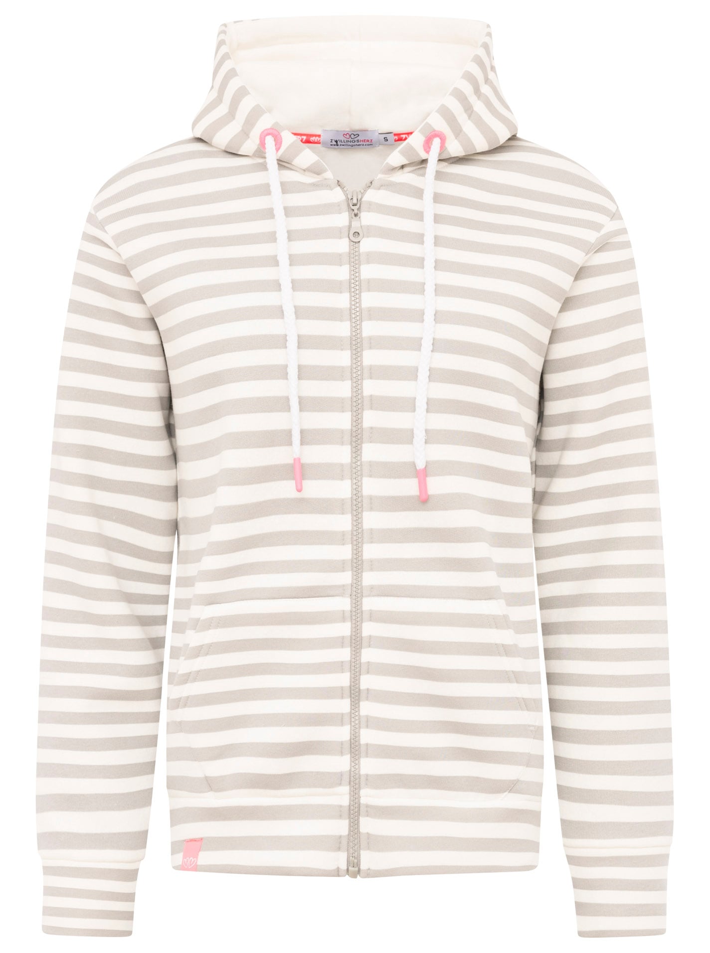 Zwillingsherz Kapuzensweatjacke, Streifen, Kapuze, Reißverschluss, modisch, Langarm, Taschen