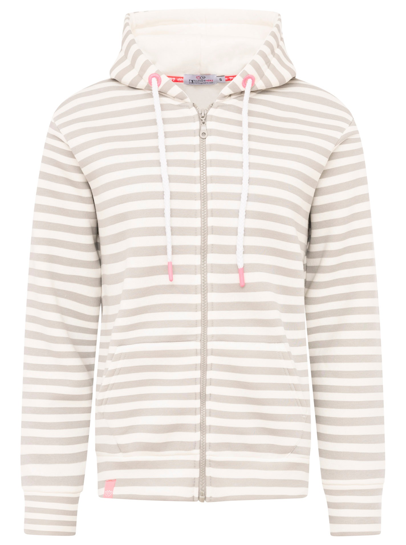 Zwillingsherz Kapuzensweatjacke, Streifen, Kapuze, Reißverschluss, modisch, günstig online kaufen
