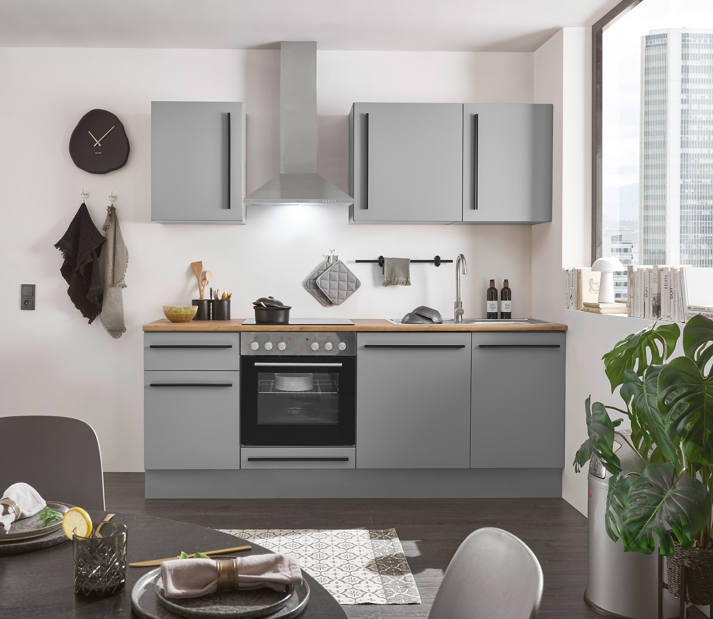 BASIC by Balculina Winkelküche »Denver, Küche BxHxT 220 x 211 x 60«, Breite 220 cm, wahlweise mit E-Geräten und Induktion