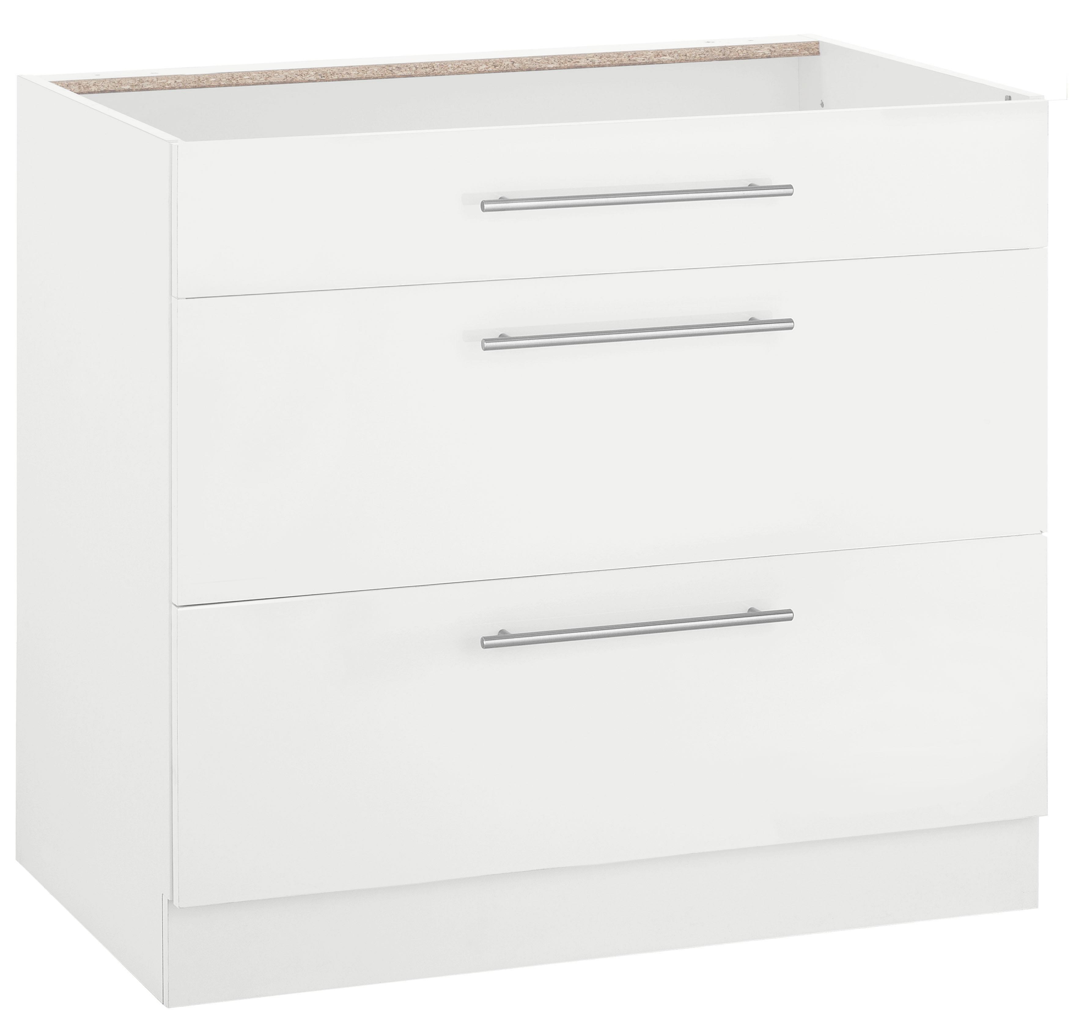 wiho Küchen Unterschrank "Flexi2, Breite 90 cm, Soft-Close Funktion" 1 Schubkasten, 2 Auszüge