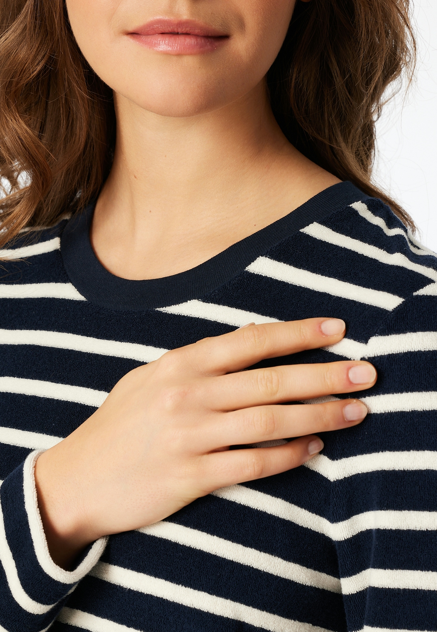 Schiesser »Casual Essentials« 2 tlg. wärmende Frottee-Qualität, Rundhalsausschnitt, langärmelig