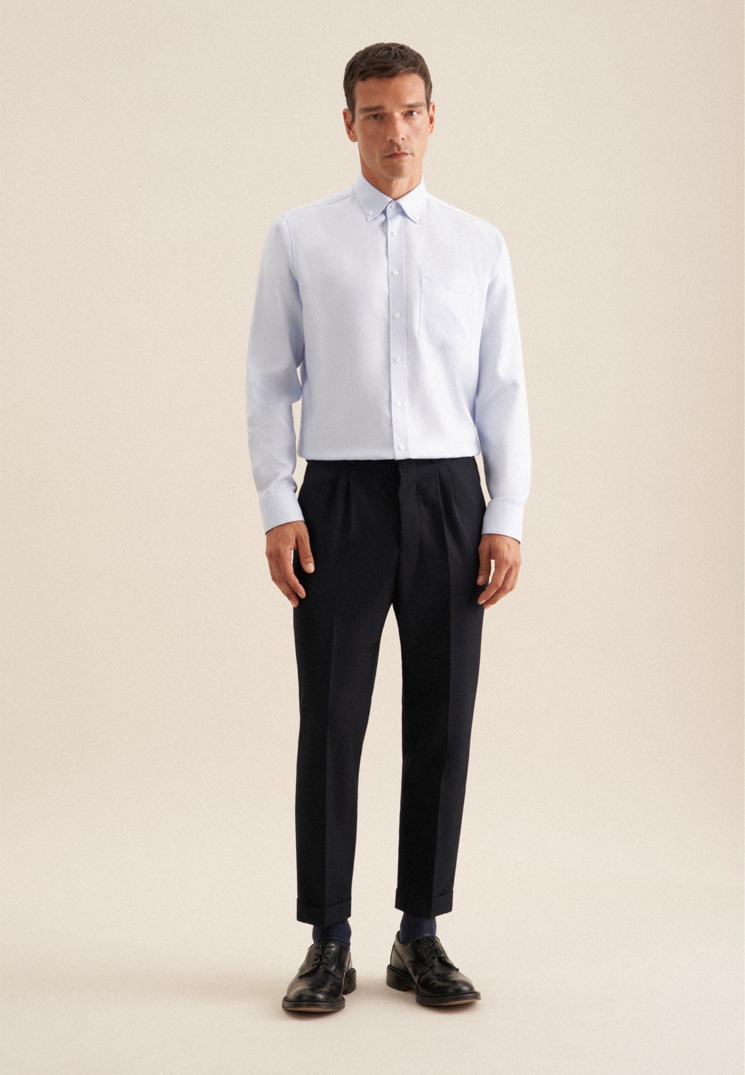 seidensticker Businesshemd »Schwarze Rose«, Regular Button-Down-Kragen Struktur