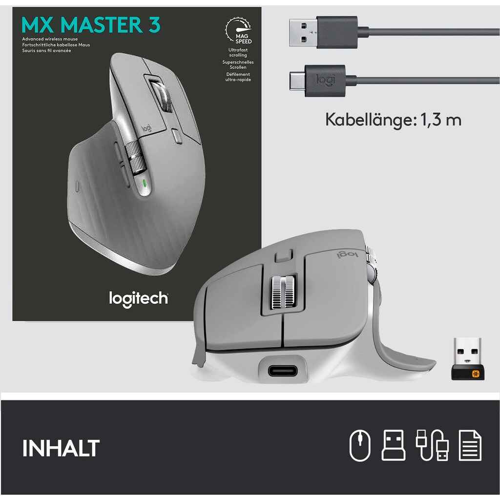 Logitech Maus »MX Master 3 Advanced«, Funk