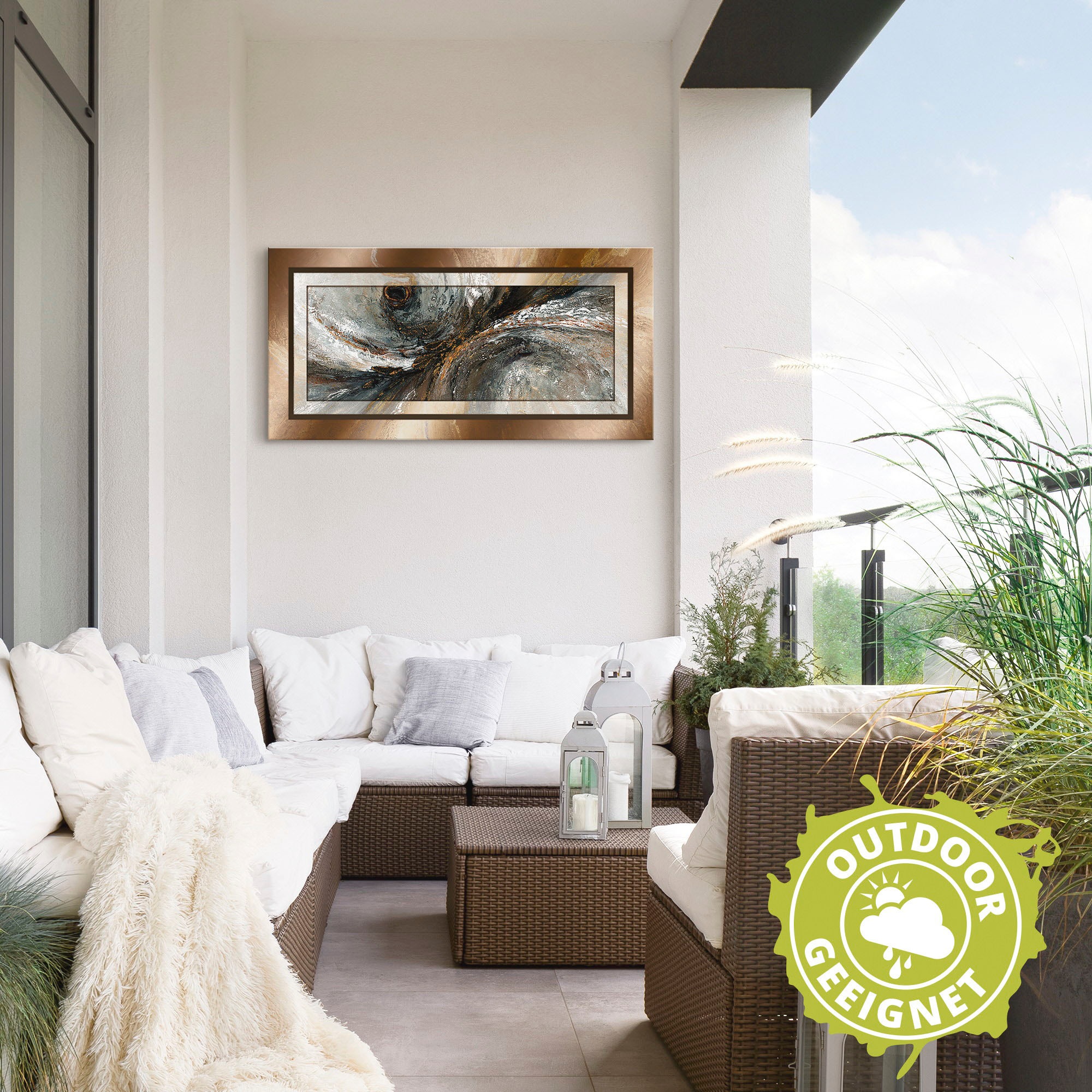 Artland Wandbild "Gold Abstrakt 2" Gegenstandslos 1 Stk. tlg. als Alubild, günstig online kaufen