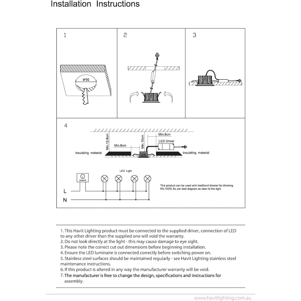 Havit Lighting LED Deckenleuchte »ORA«, LED fest integriert, hohe Schutzklasse IP44