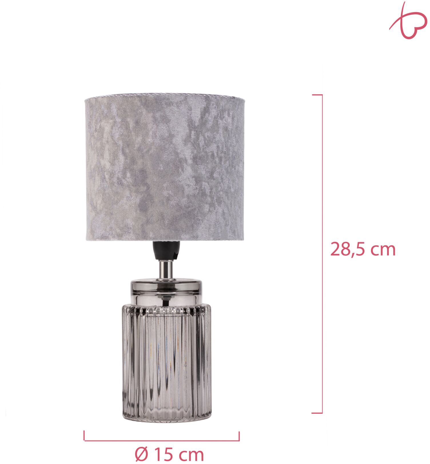 Pauleen Tischleuchte »Classy Velvet max20W Grau/Rauchglas 230V Samt/Glas«, 1 flammig, Leuchtmittel E14 | ohne Leuchtmittel, E14, Ein-/Ausschalter