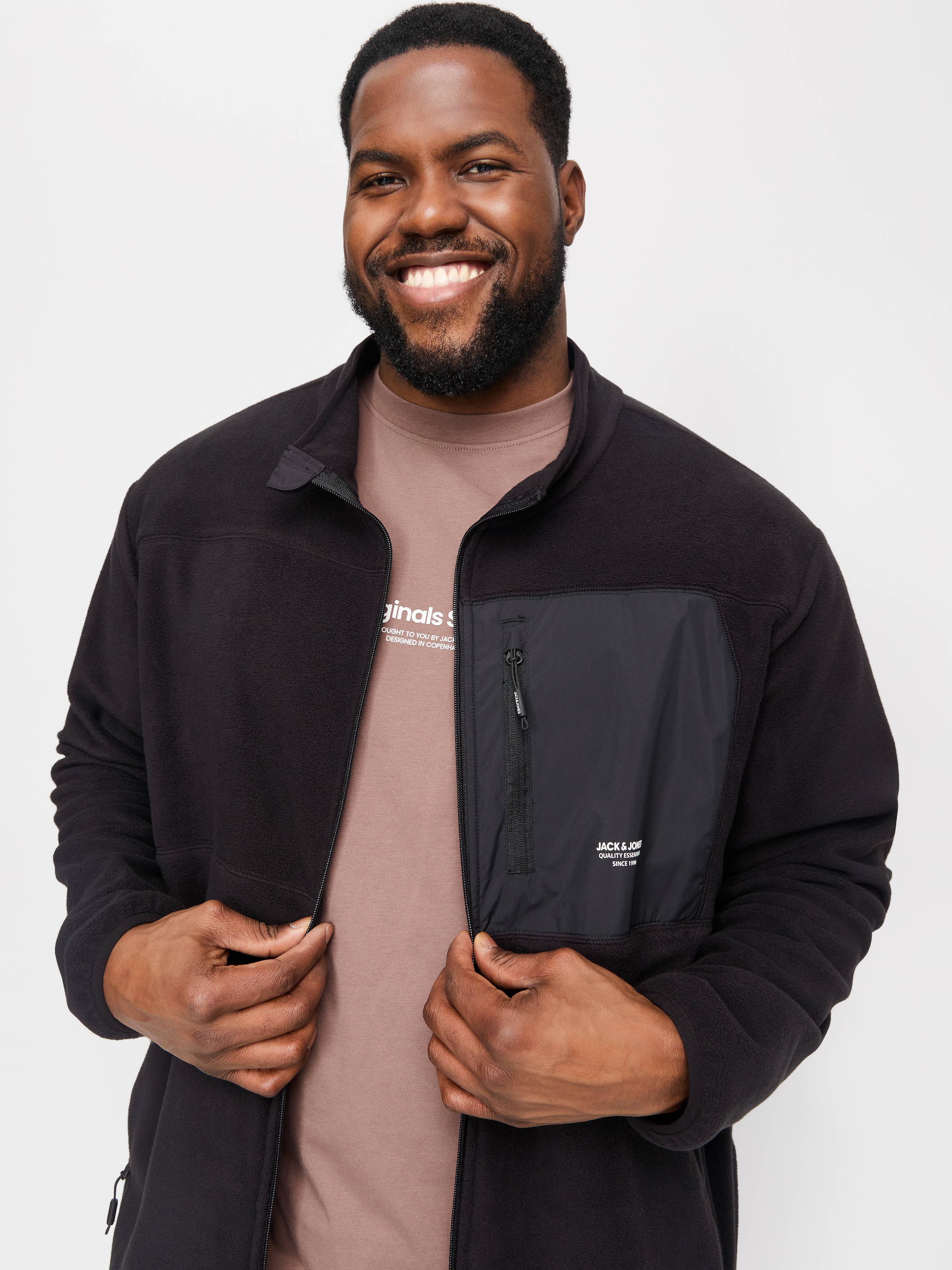 Jack & Jones PlusSize Fleecejacke »JJTHEO FLEECE JACKET PLS«, ohne Kapuze