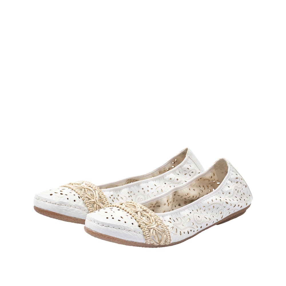 Rieker Ballerina Slipper, Flache Schuhe mit Rundum-Gummizug günstig online kaufen