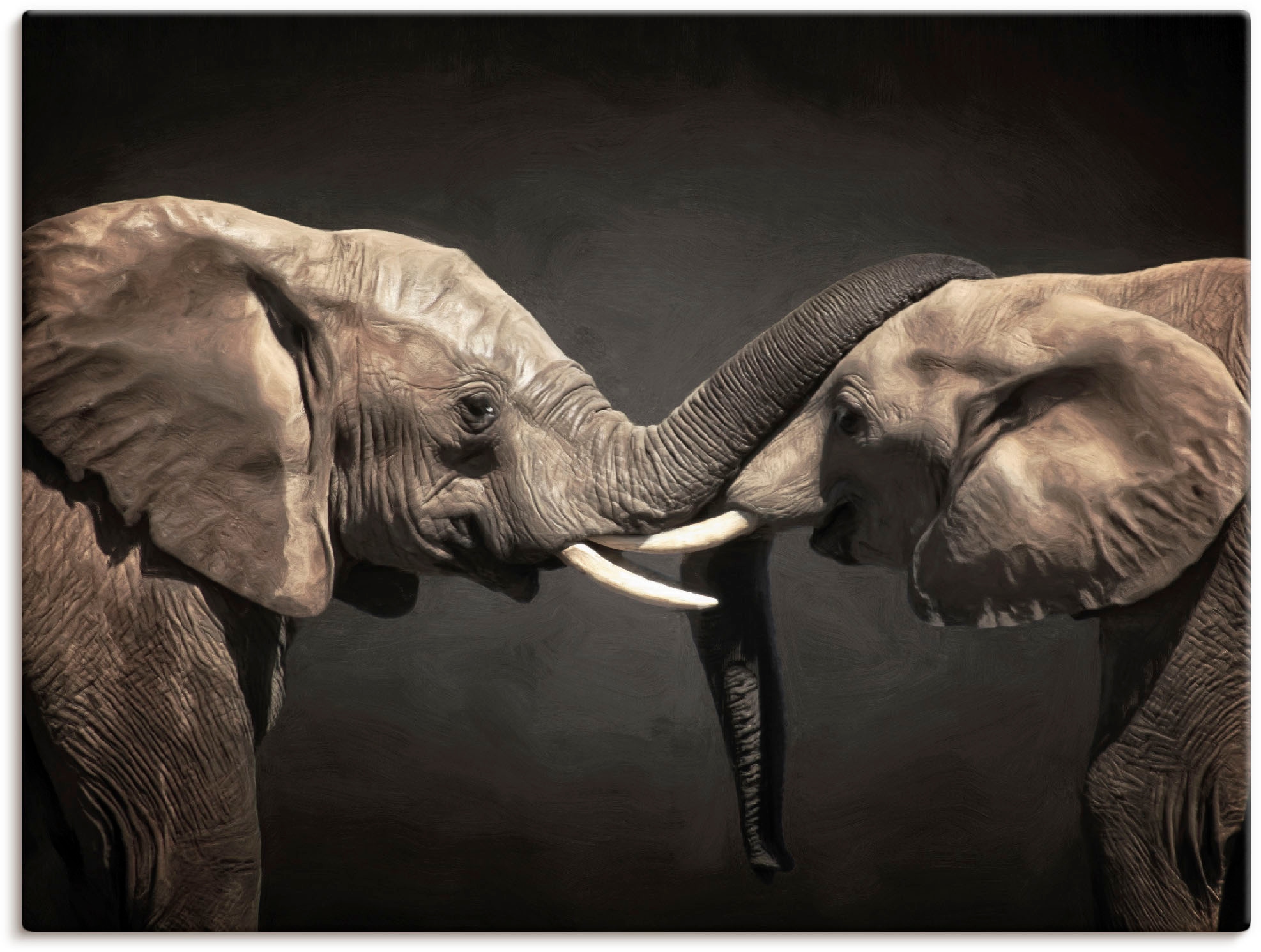 Artland Wandbild "Zwei Elefanten", Wildtiere, (1 St.), als Leinwandbild, Poster, Wandaufkleber in verschied. Größen