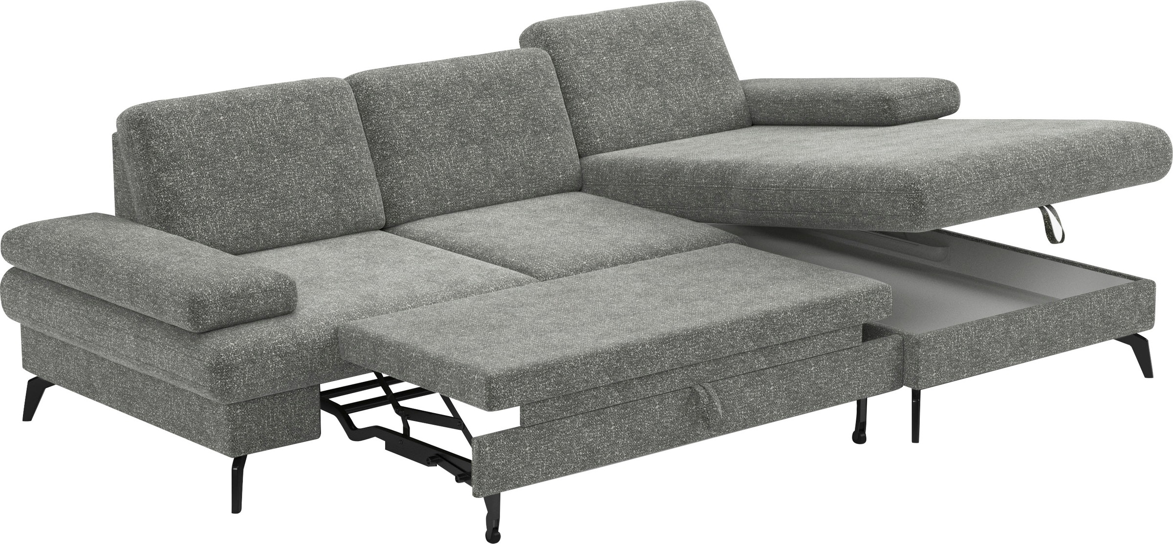 sit&more Ecksofa »Morris L-Form, inkl. Sitztiefenverstellung«, wahlweise mit Armteilverstellung, Bettfunktion & Bettkasten