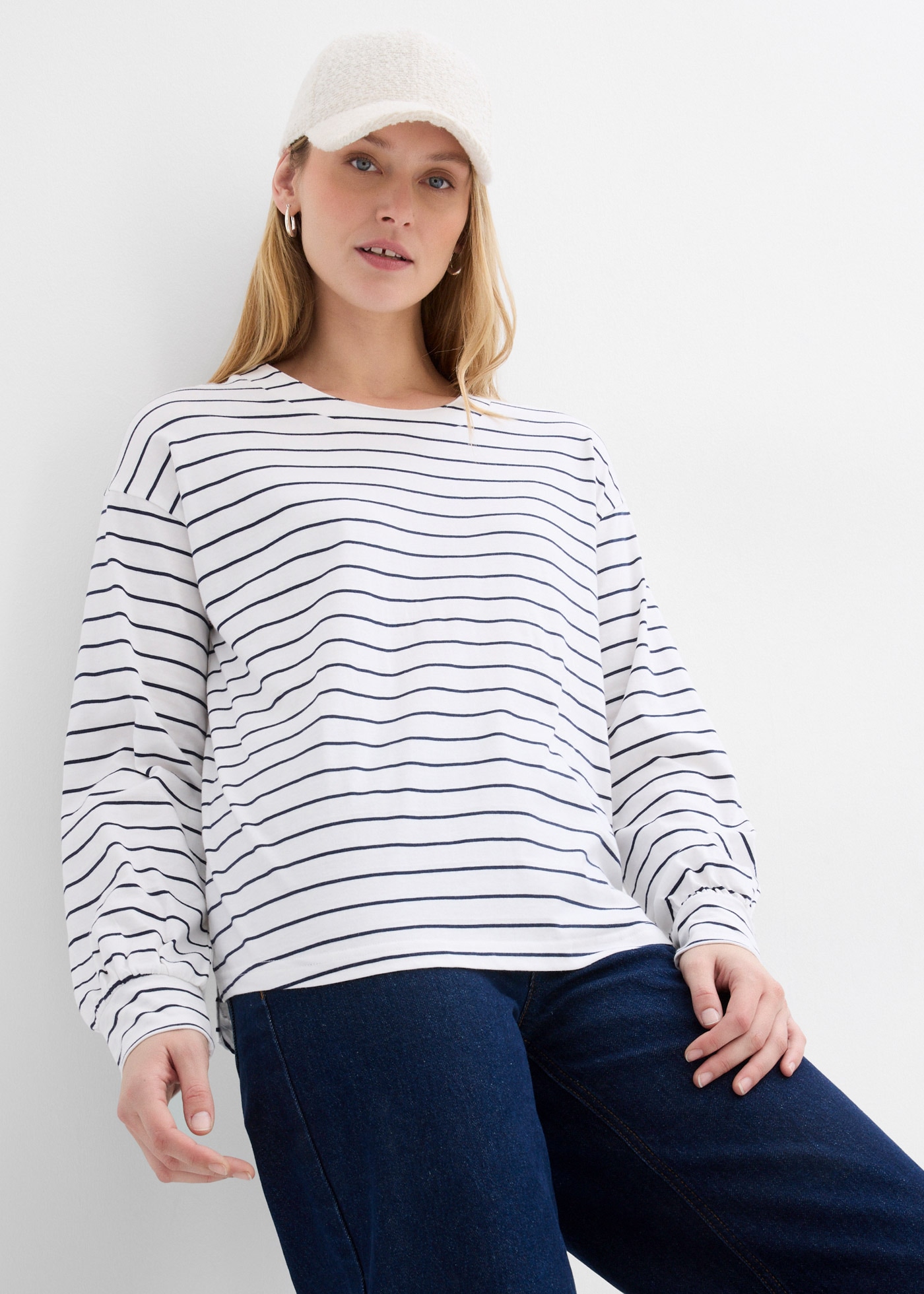 bonprix Langarmshirt 1 lockere Passform mit überschnittenen Schultern, mit günstig online kaufen