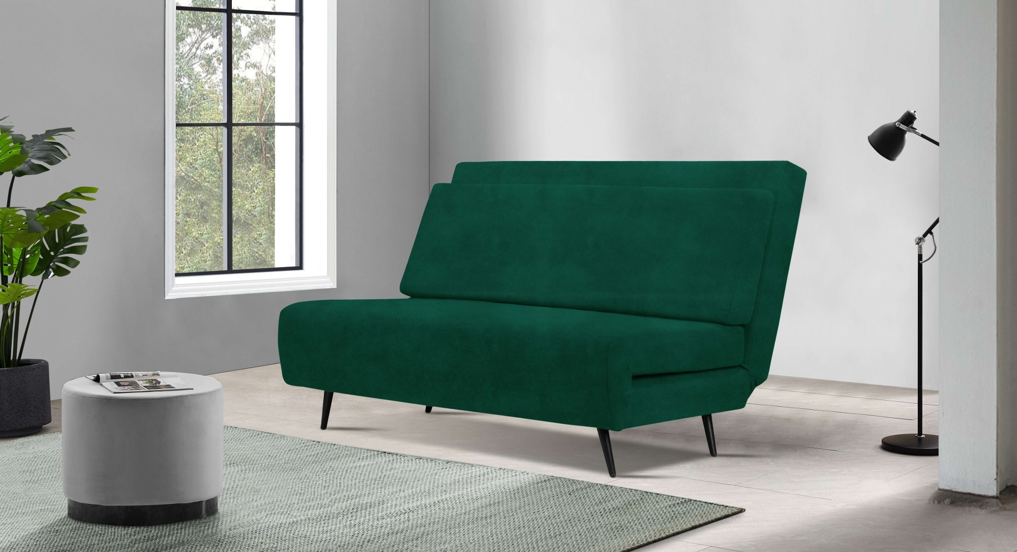 andas Schlafsofa »Linnea«, Daybed mit aufklappbarer Liegefläche, in Webstoff, Veloursstoff, Cord