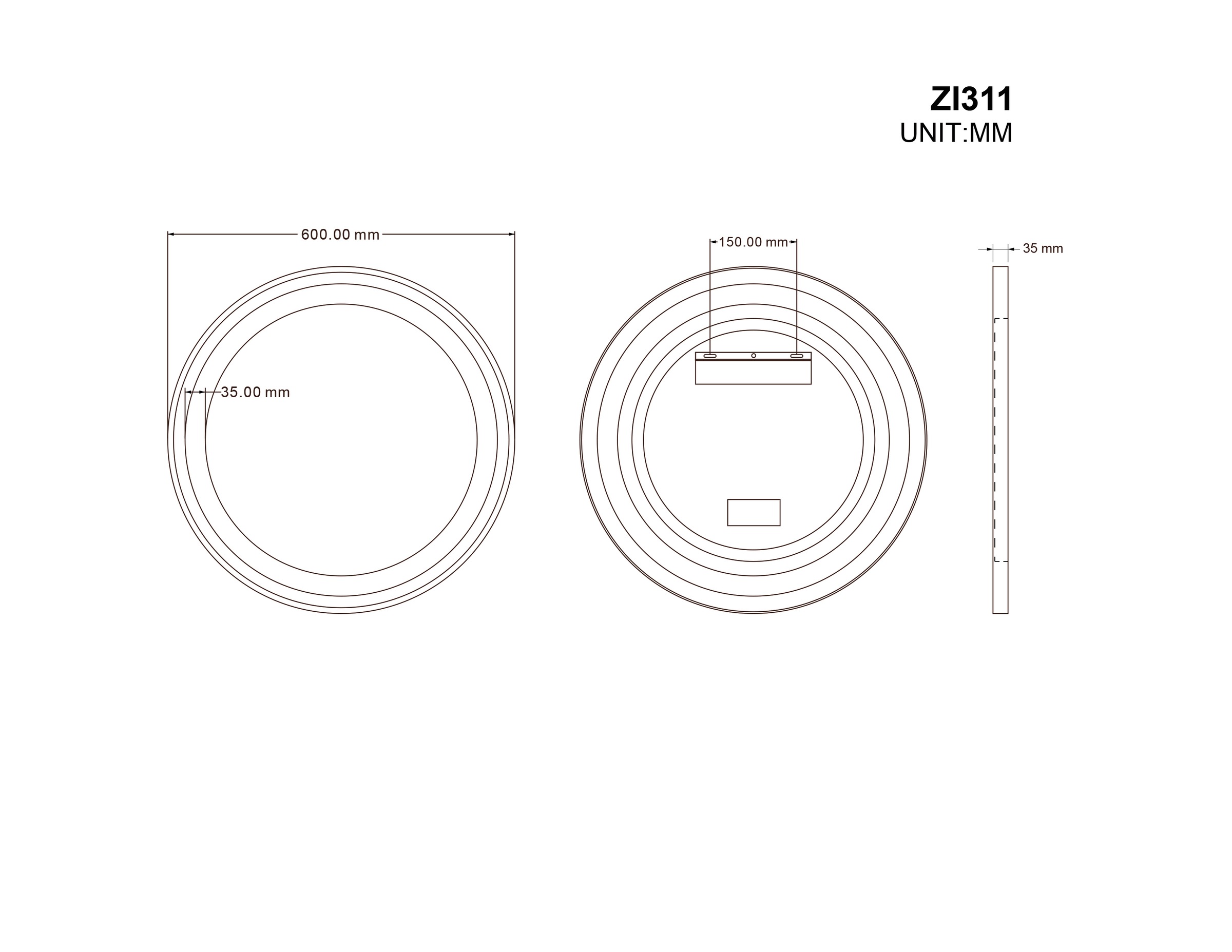 Sanotechnik LED-Lichtspiegel, Durchmesser 60 cm