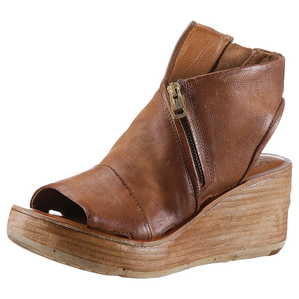 A.S.98 Schaftsandalette »CALVADOS«, Sommerschuh, Sandalette, Keilabsatz, mit zwei Reißverschlüssen