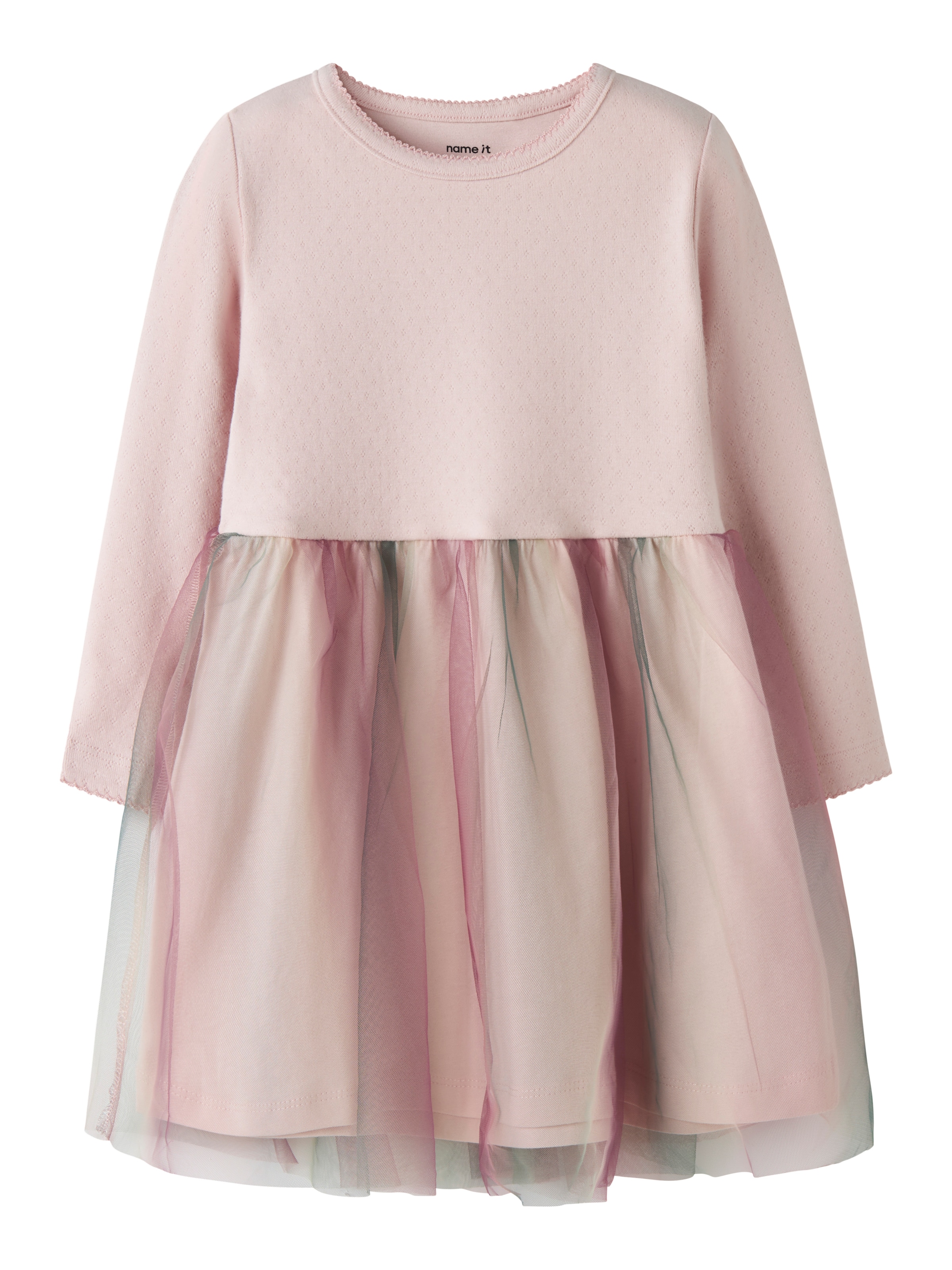 Name It Minikleid "Nmflouisa Ls Dress" Baumwollmischung, Regular Fit
