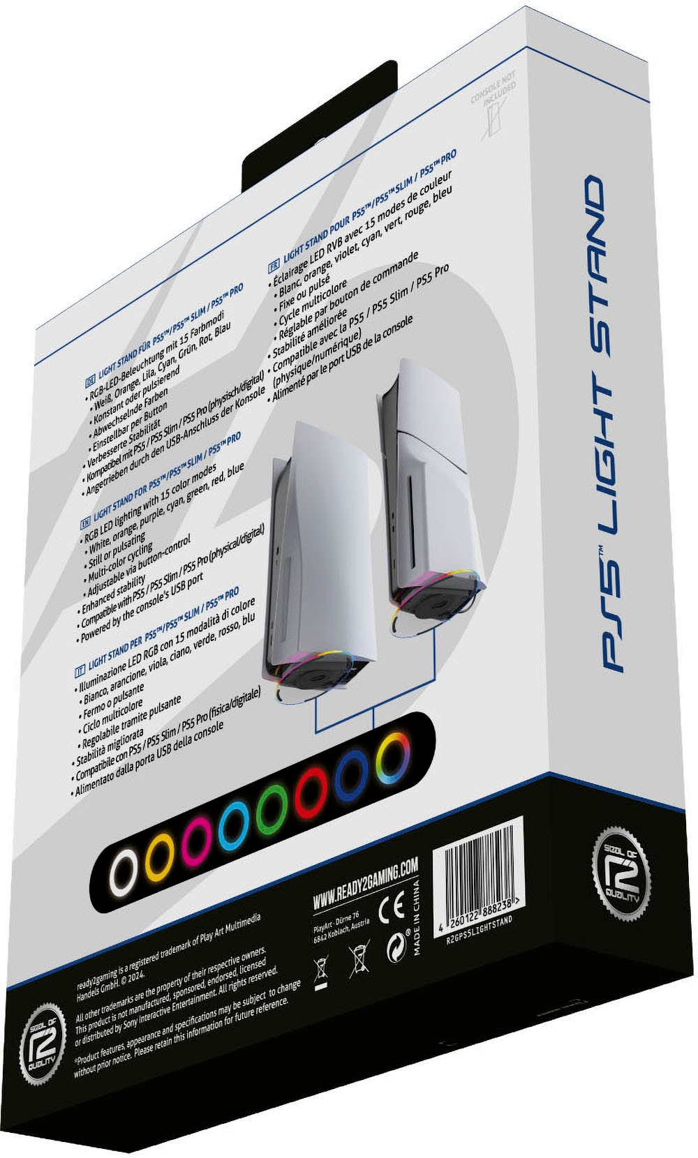 Ready2gaming Standfuß »Transparenter Standfuß für die PlayStation 5 mit RGB Beleuchtung«
