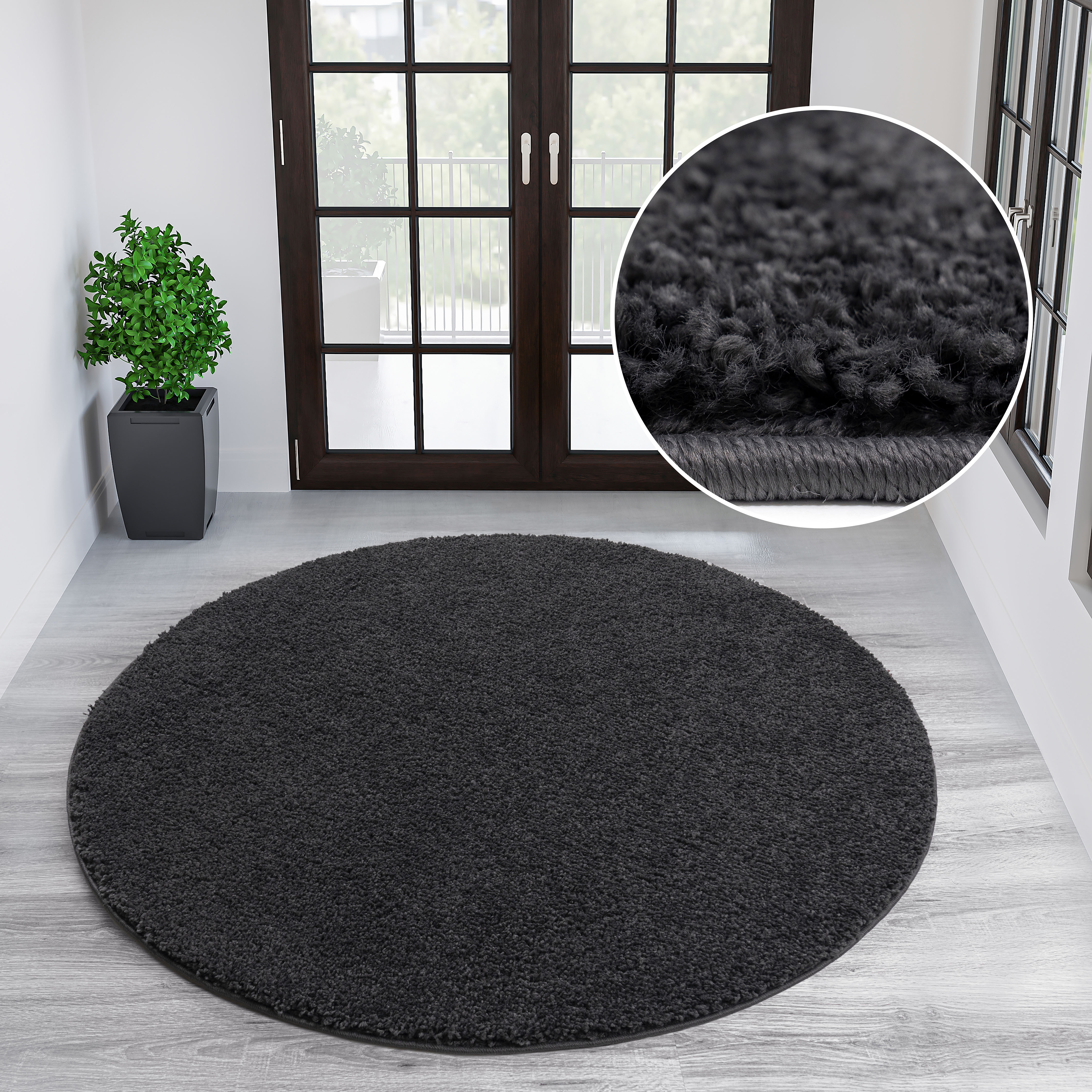 OTTO home Hochflor-Teppich "Viva Shaggy, in Standard- und Premium-Qualität, 30 mm oder 45 mm Höhe" rund 30 mm Höhe Uni Farben, einfarbig, weich, kuschelig, Läufer, Kundenliebling