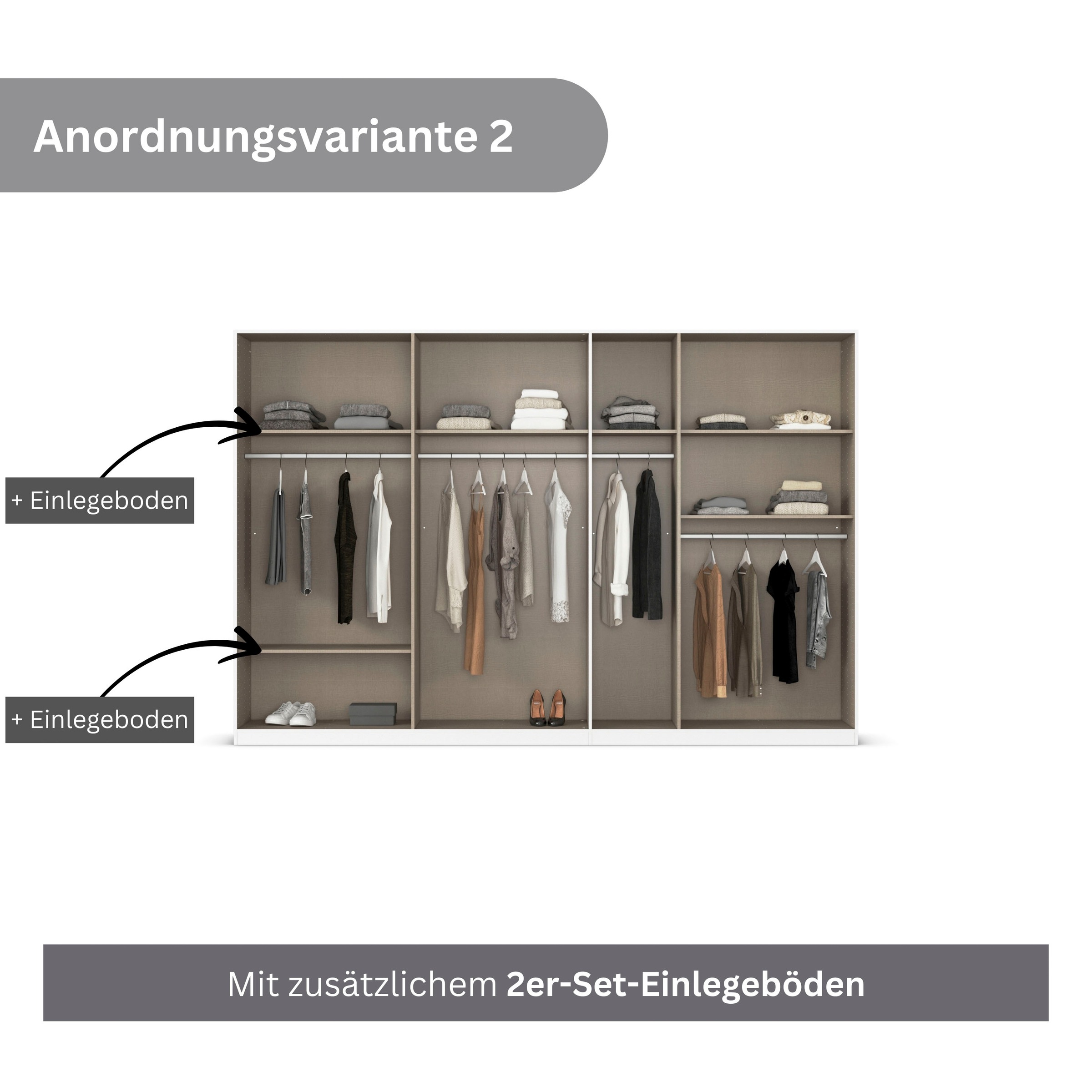 rauch Drehtürenschrank »Kleiderschrank Schrank Garderobe AGORDO mit Dekor- oder Hochglanzfront«, (in zwei Griff-Farben), durchdachte Innenausstattung, in 6 Breiten und 2 Höhen MADE IN GERMANY