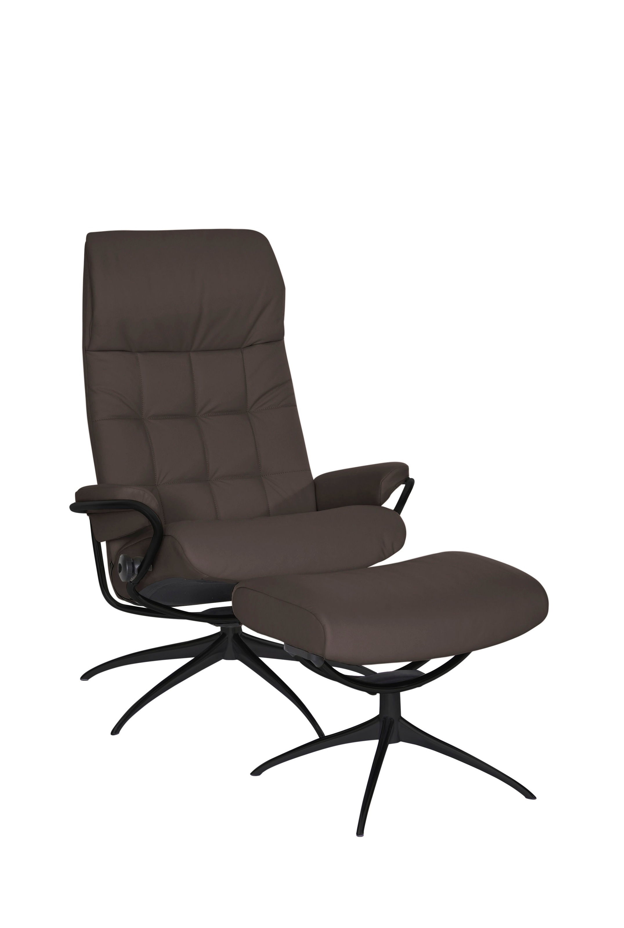 Stressless® Relaxsessel »London«, (Set, Relaxsessel mit Hocker), mit Hocker, High Back, mit Star Base, Gestell Schwarz
