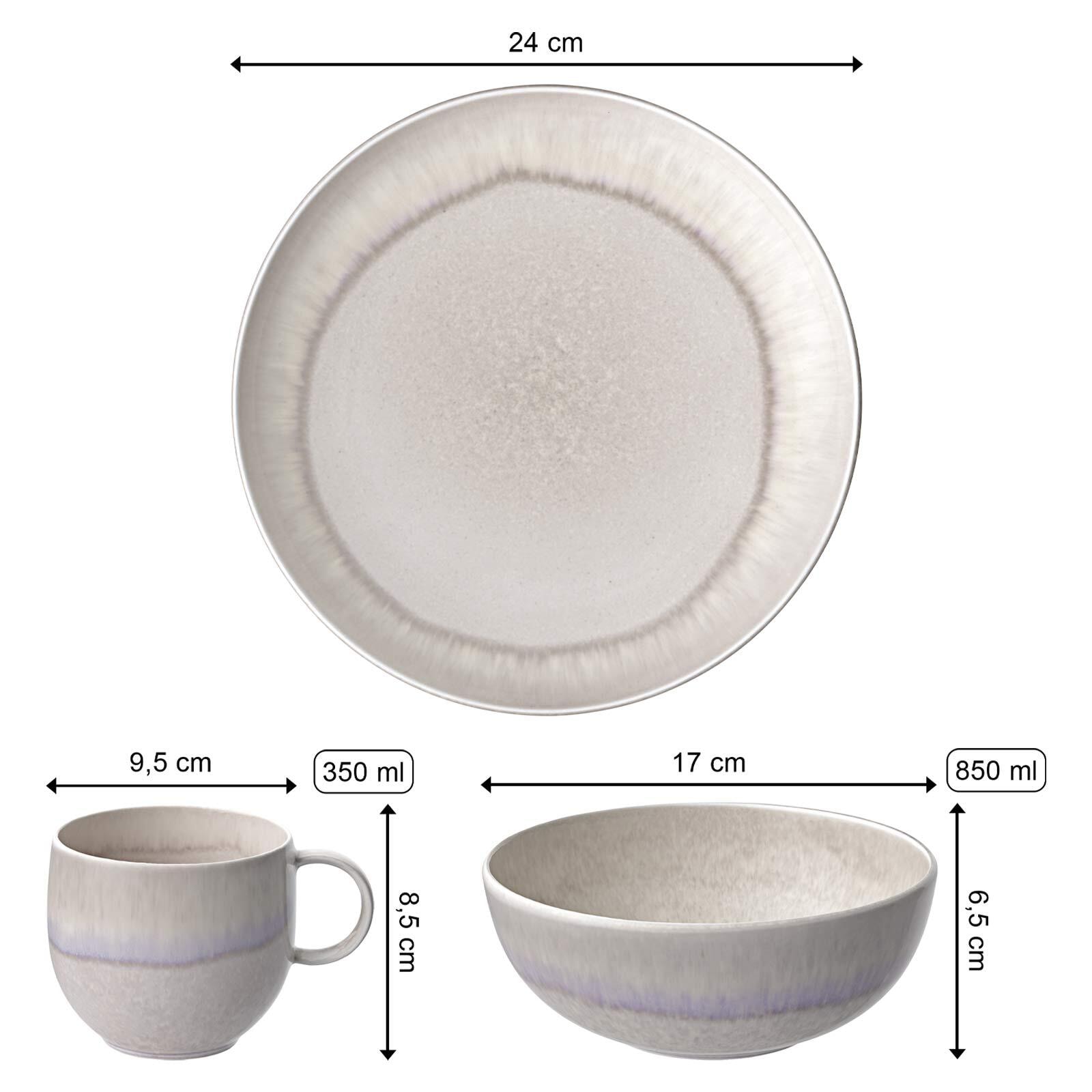 like. by Villeroy & Boch Geschirr-Set »Frühstücks-Set Perlemor Sand 6er Set beige«