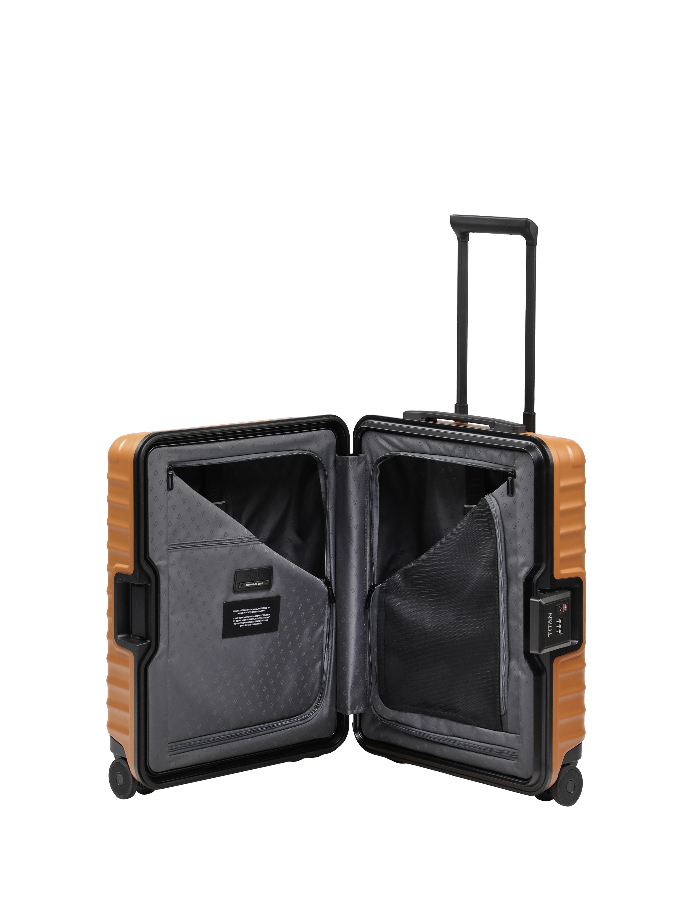 TITAN® Trolley »OVERSEAS Koffer Hartschale« 45 l 4 Rollen mit TSA-Rahmenschloss, Mono-Lock und kratzresistenter Oberfläche