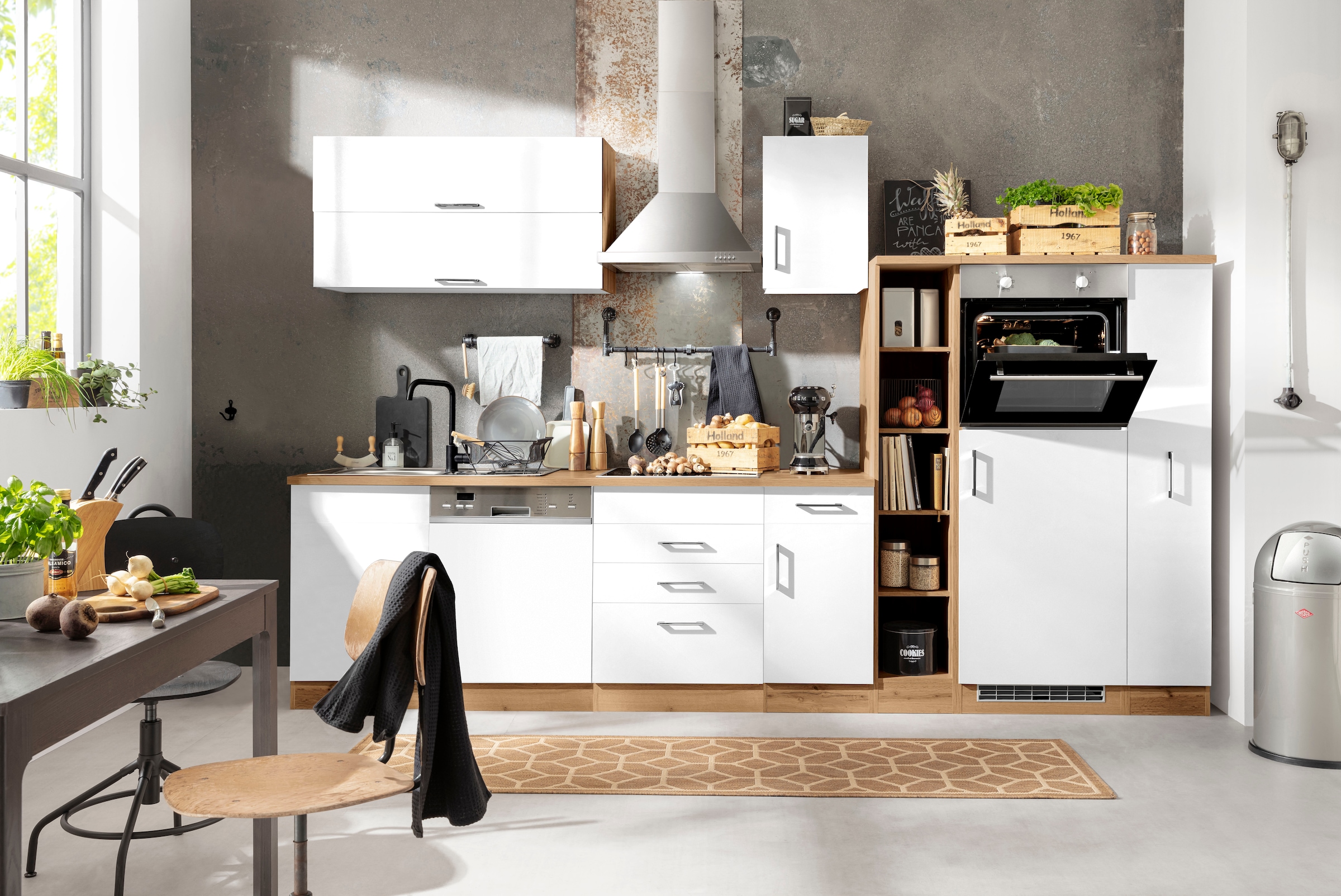 KOCHSTATION Küchenzeile »KS-Colmar«, ohne E-Geräte, Breite 330 cm