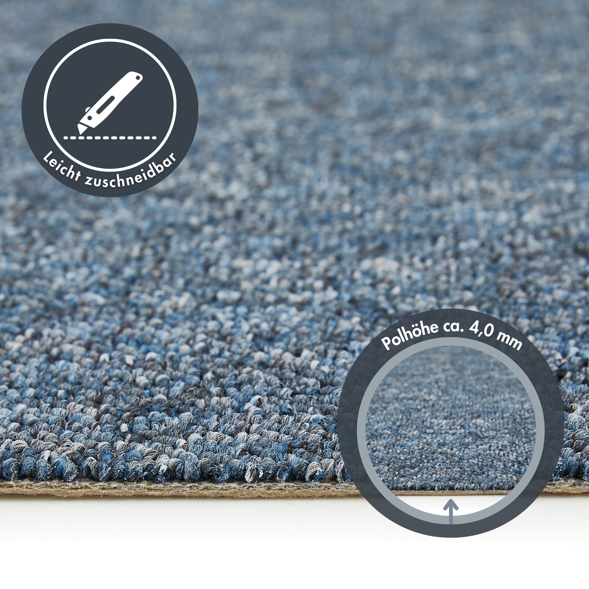 Andiamo Teppichboden »Carlos, Feinschlinge, Made in Netherlands«, rechteckig, 6,5 mm Höhe, melierte Optik, Breite 400 cm oder 500 cm, strapazierfähig
