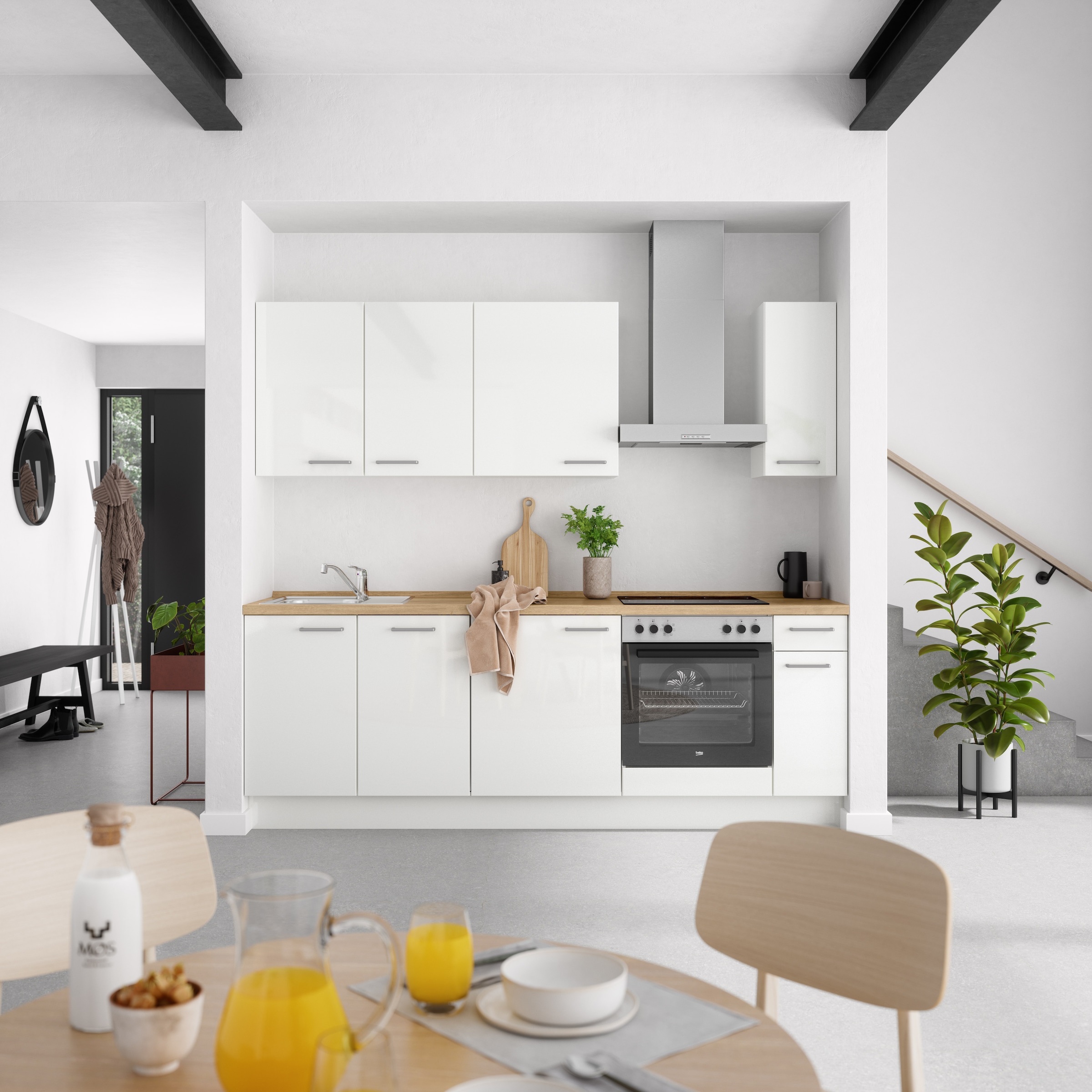nobilia® Küchenzeile »"Flash I"«, vormontiert, Ausrichtung wählbar, Breite 240 cm, wahlw. mit E-Geräten