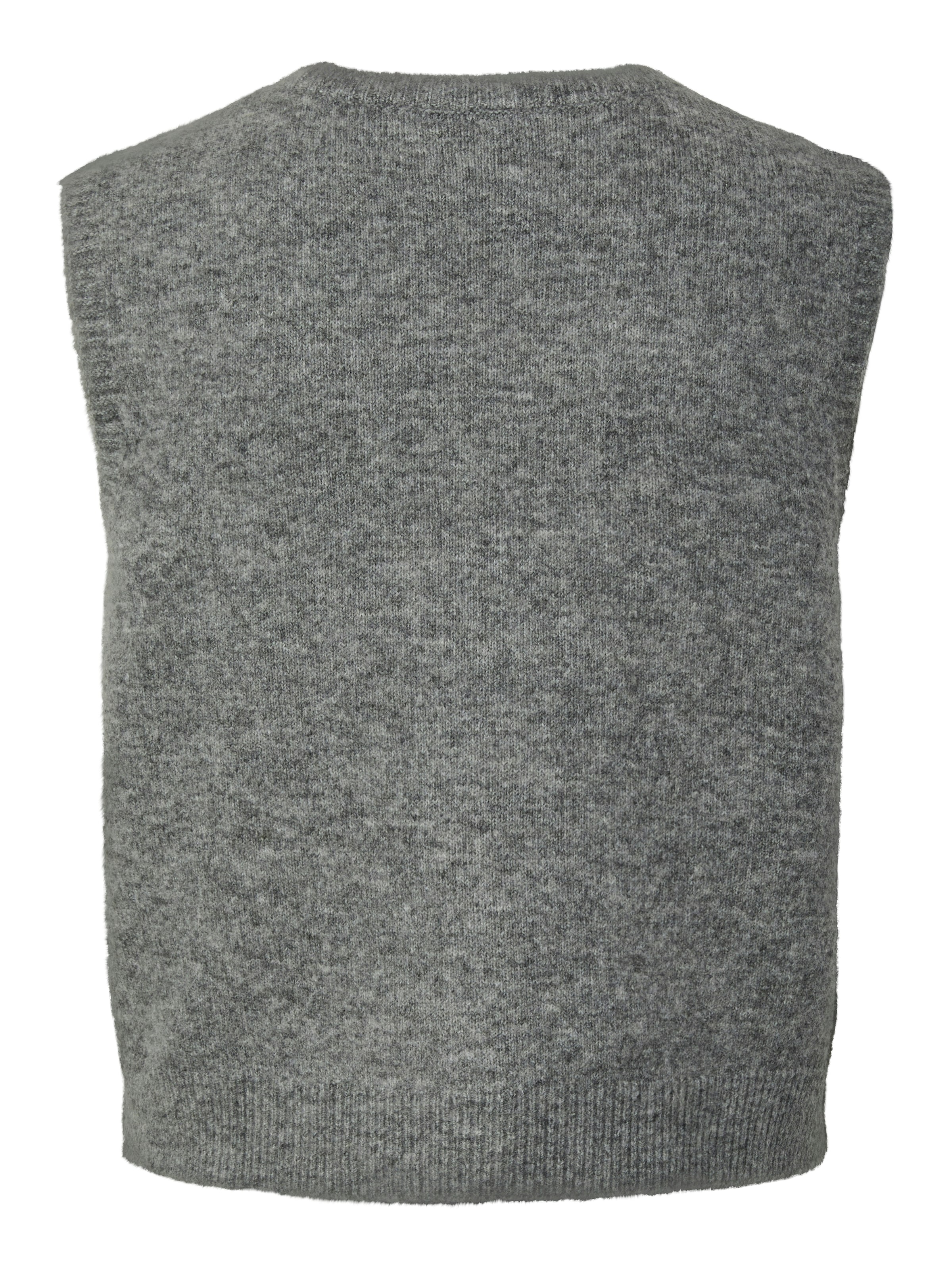 pieces Strickweste »PCSALLY SL V-NECK KNIT VEST NOOS BC« Materialmix
