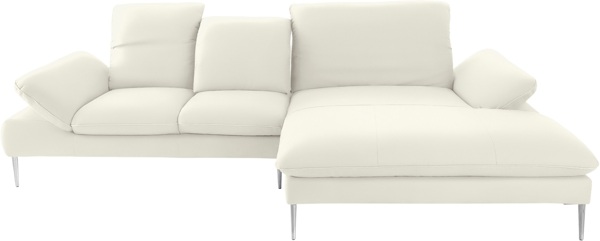 W.SCHILLIG Ecksofa »enjoy&MORE, Designsofa, elegant und bequem, L-Form«, mit Sitztiefenverstellung, Füße Chrom glänzend, Breite 310 cm