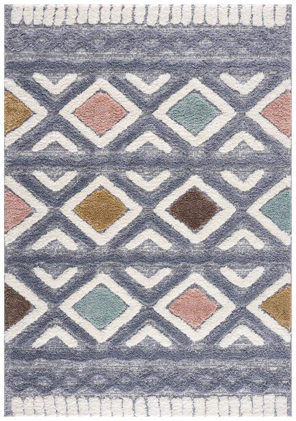 Carpet City Hochflor-Teppich »Focus 3382«, rechteckig, Boho-Teppich, besonders  weich, Hoch Tief Struktur, Wohnzimmer | BAUR