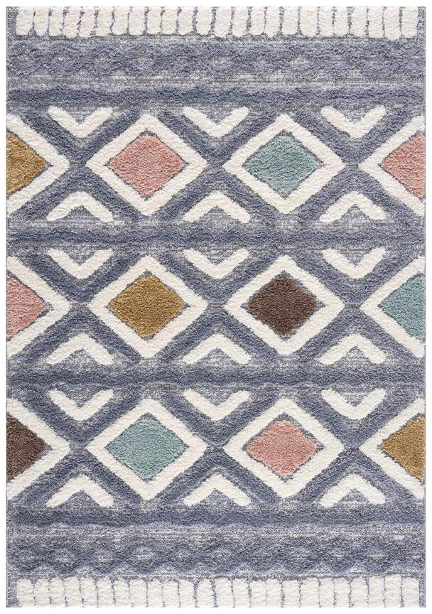 Thumbnail - Carpet City Hochflor-Teppich "Focus 3382" rechteckig 20 mm Höhe Boho-Teppich, Hochtief-Muster/ 3D-Effekt, für Wohnzimmer...