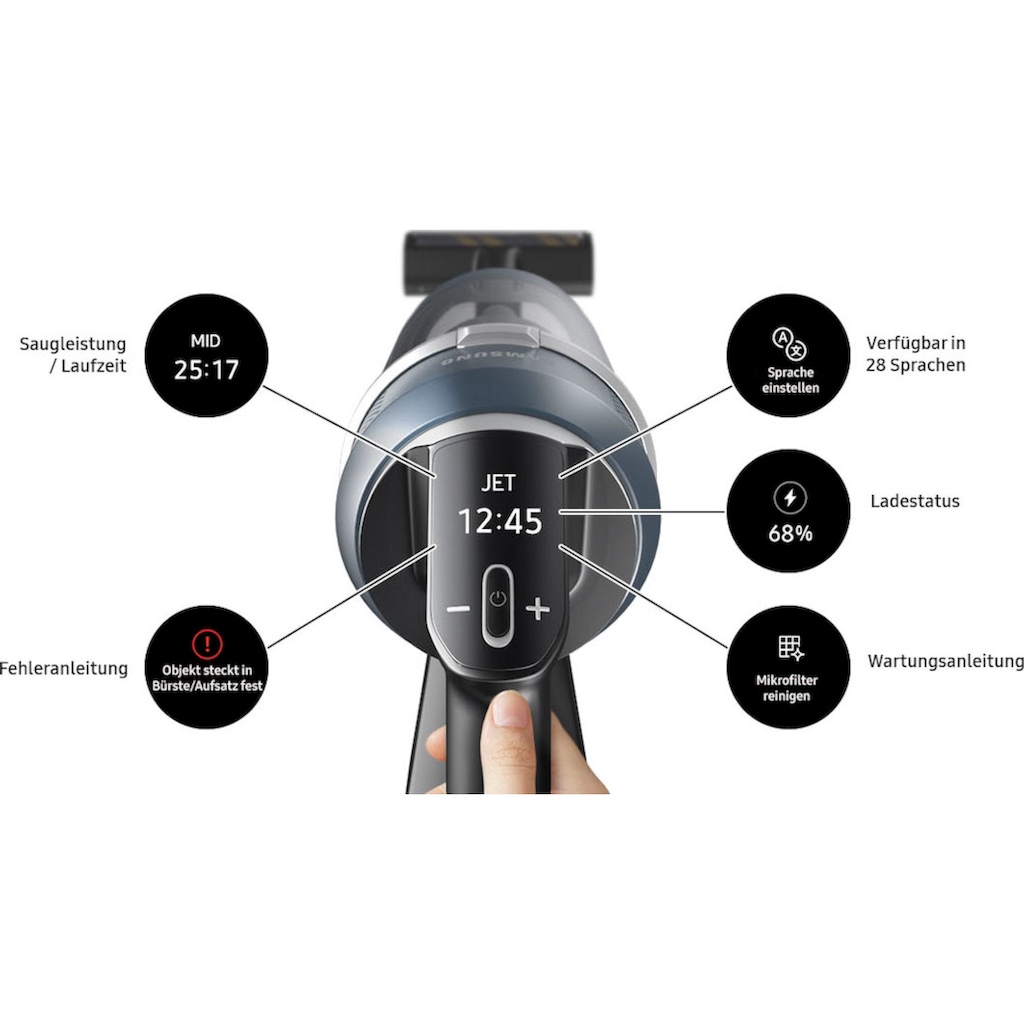 Samsung Akku-Handstaubsauger »BESPOKE Jet AI Akku+ CompleteClean VS28C97B4QK/WD«