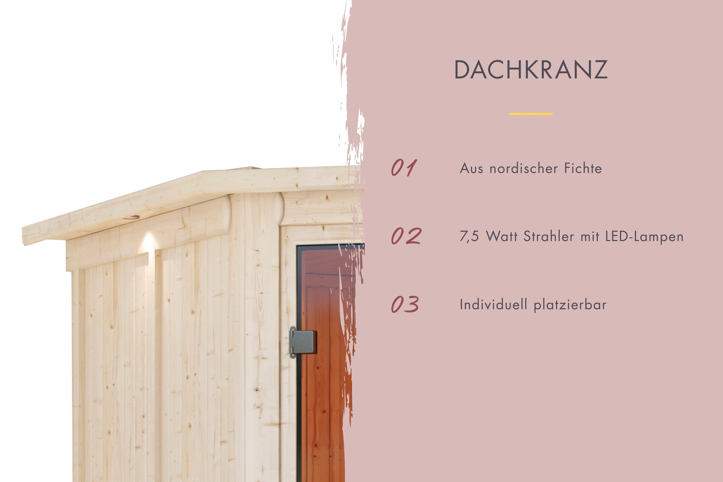 Karibu Sauna »Talida«, 9-kW-Ofen mit integrierter Steuerung
