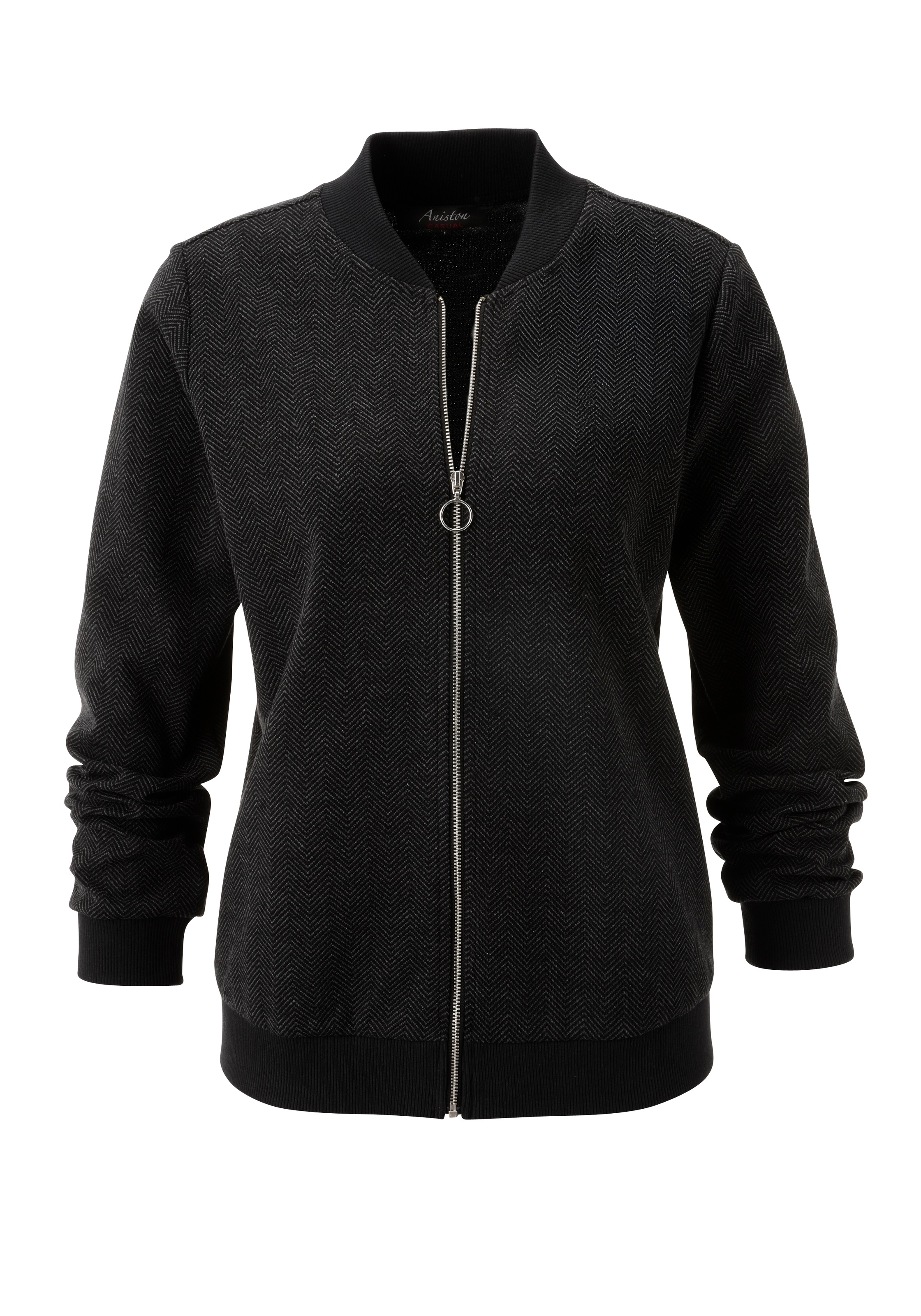 Aniston CASUAL Blouson, mit trendigem Fischgrat-Muster - NEUE KOLLEKTION
