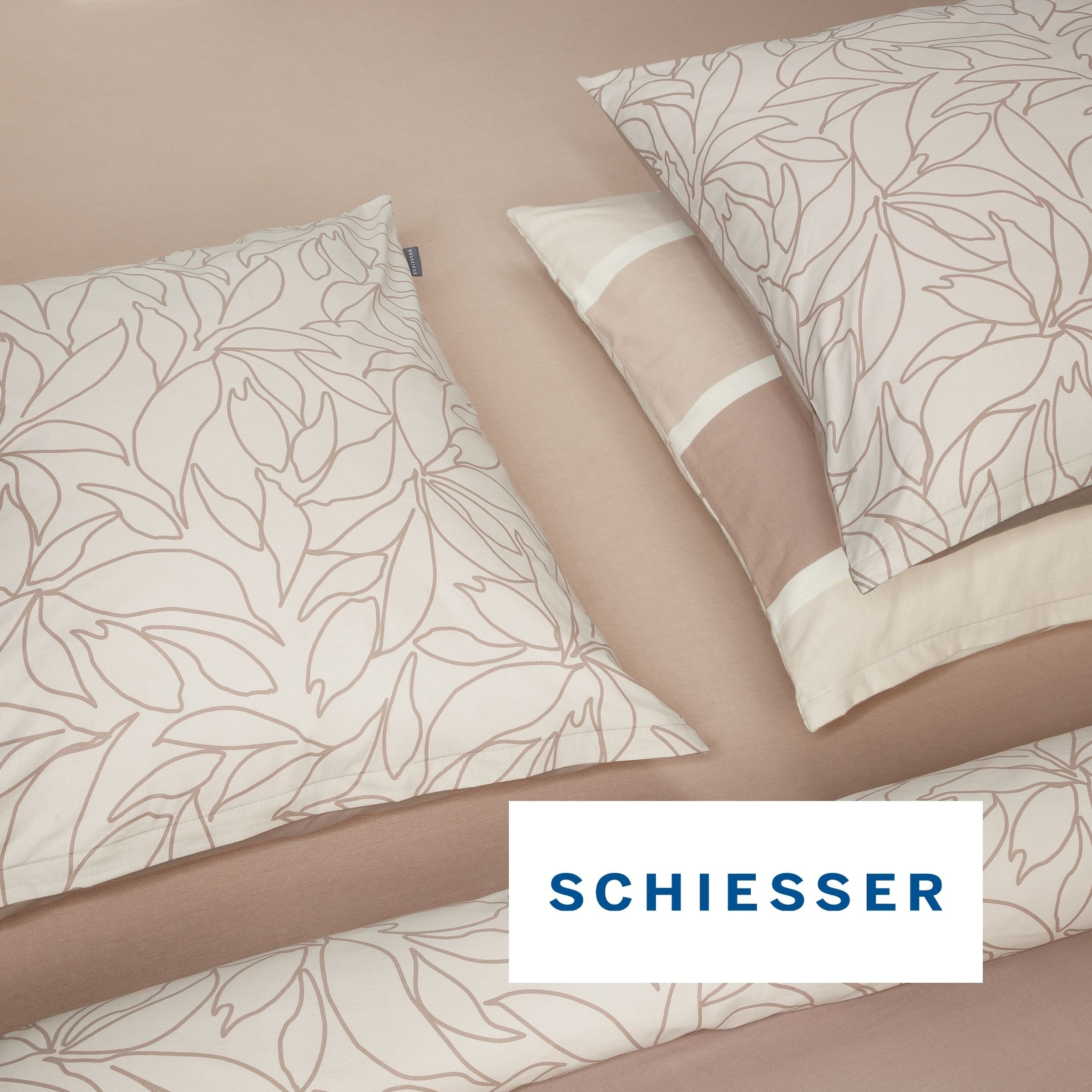 Schiesser Wendebettwäsche »Leaves aus weicher Baumwolle mit schlichtem Botanikprint« 2 Stk. OEKO-TEX® MADE IN GREEN
