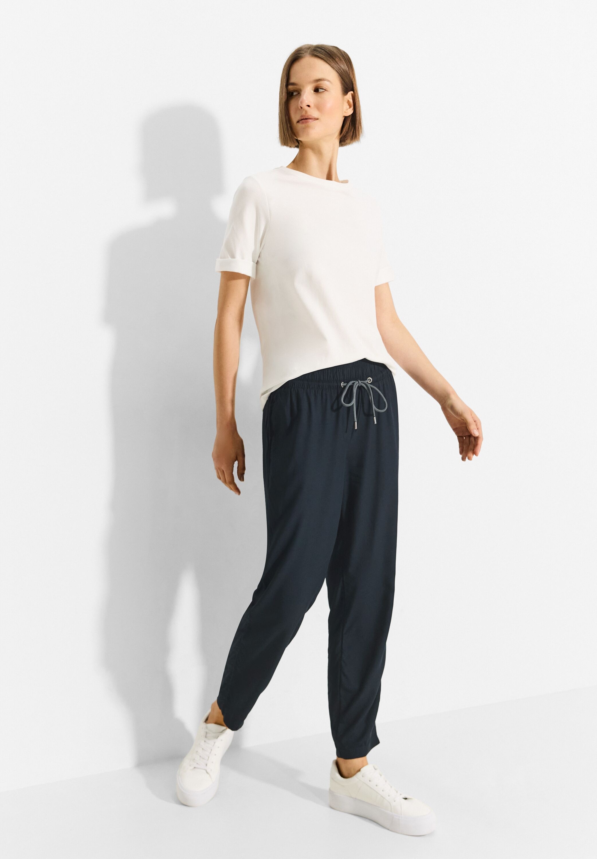 Cecil Jogger Pants, Elastikbund mit Tunnelzug