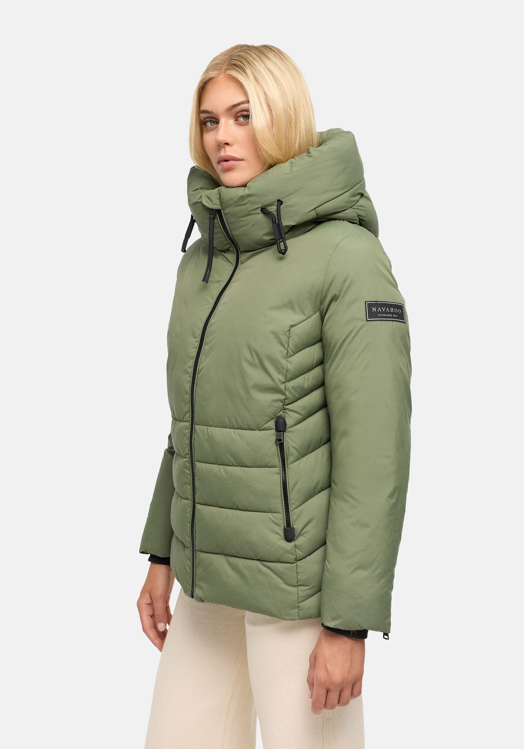Navahoo Outdoorjacke "Waldengel XIV" mit Kapuze Damen Winter Steppjacke mit Kapuze und Kordelzug