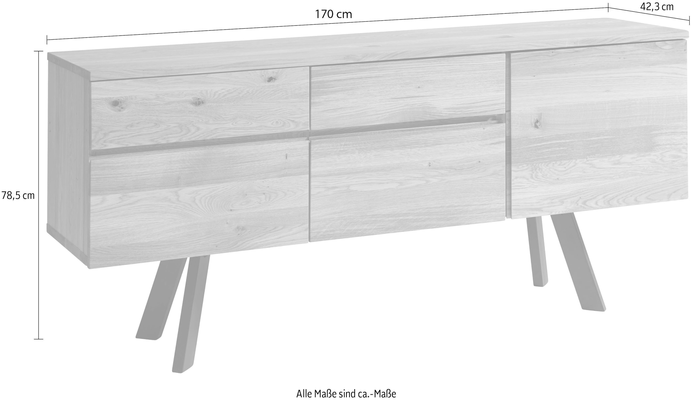 SCHÖSSWENDER Sideboard "Oviedo", Massivholz günstig online kaufen